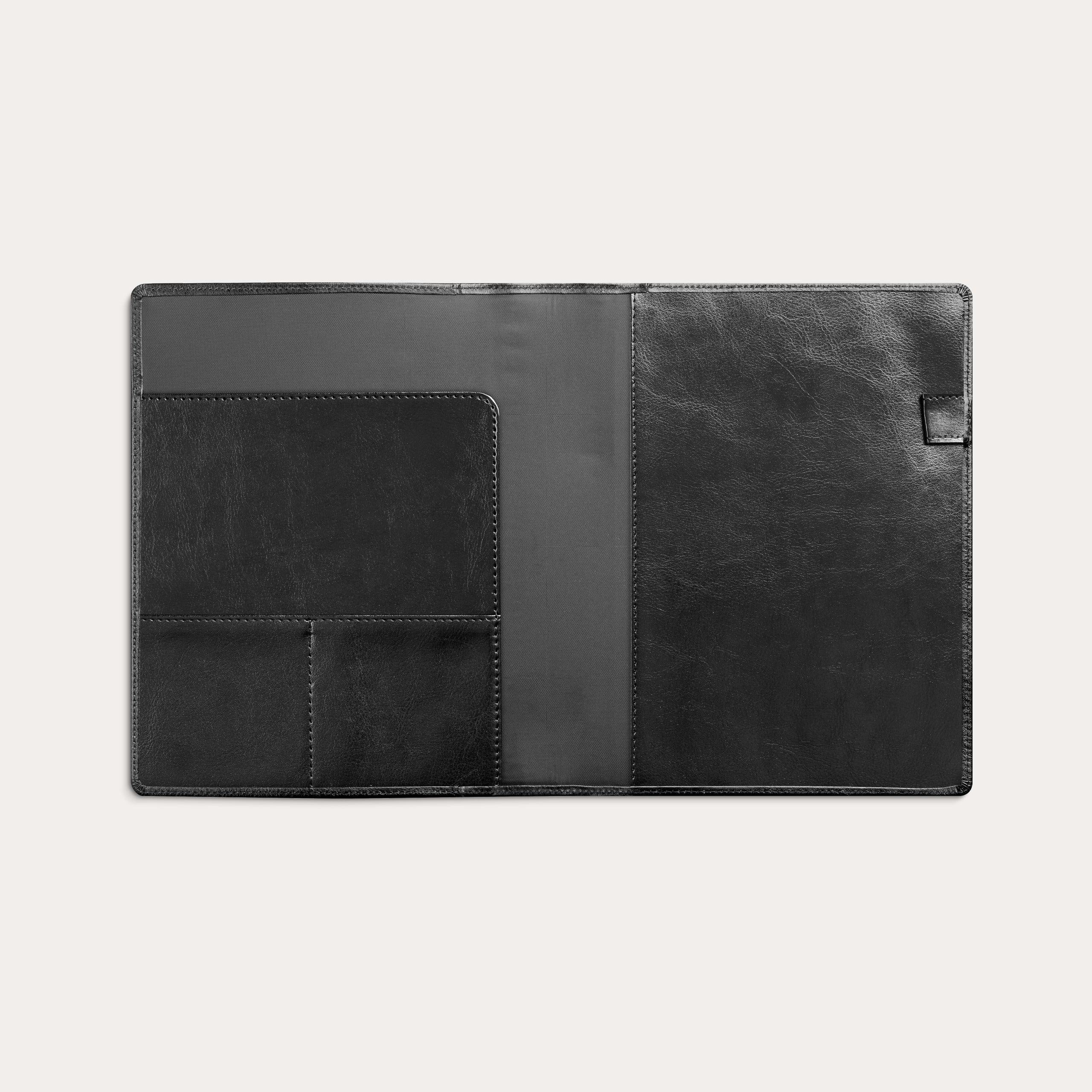 Omslag sort kunstlæder A5