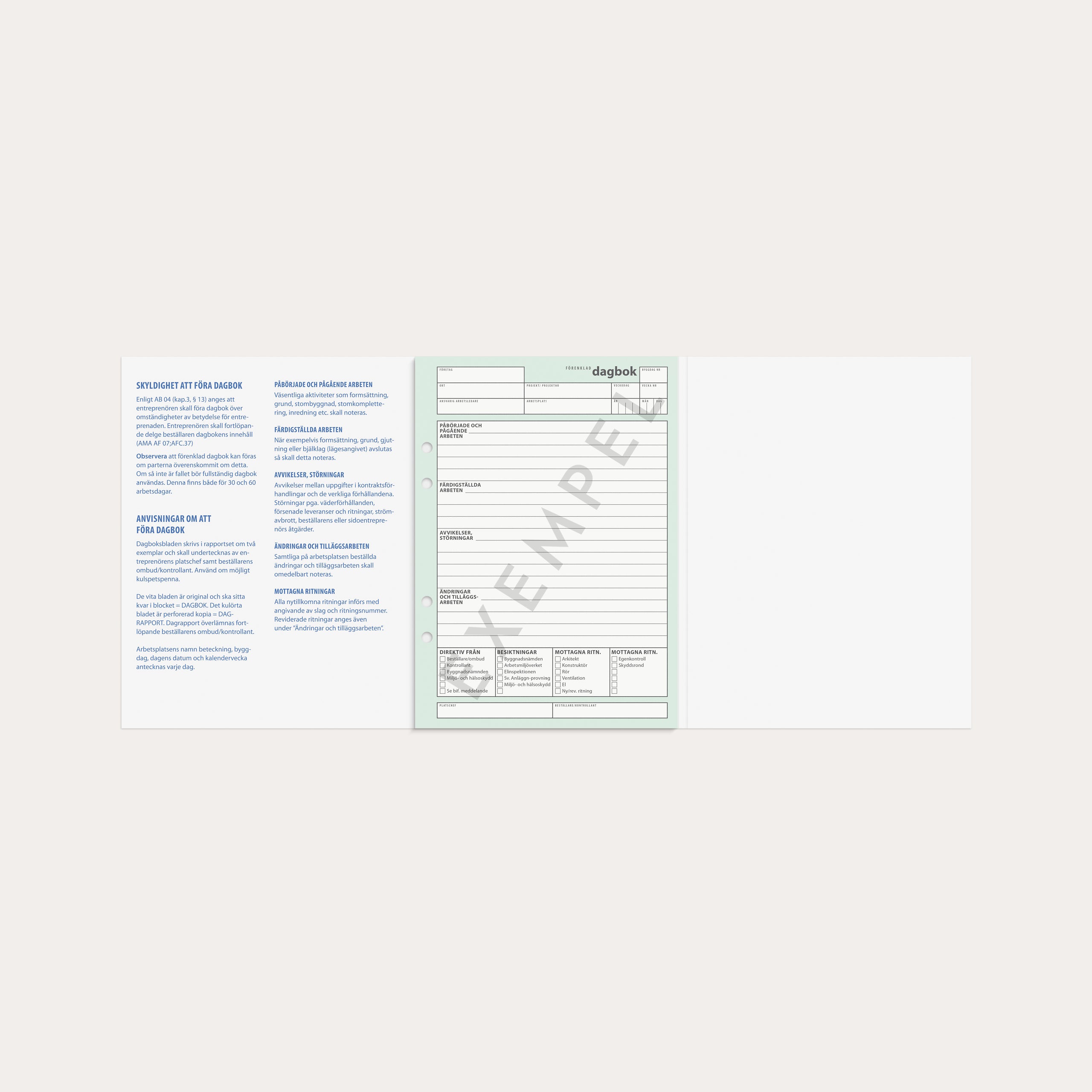 Dagboken för bygg - förenklad 30 dagar