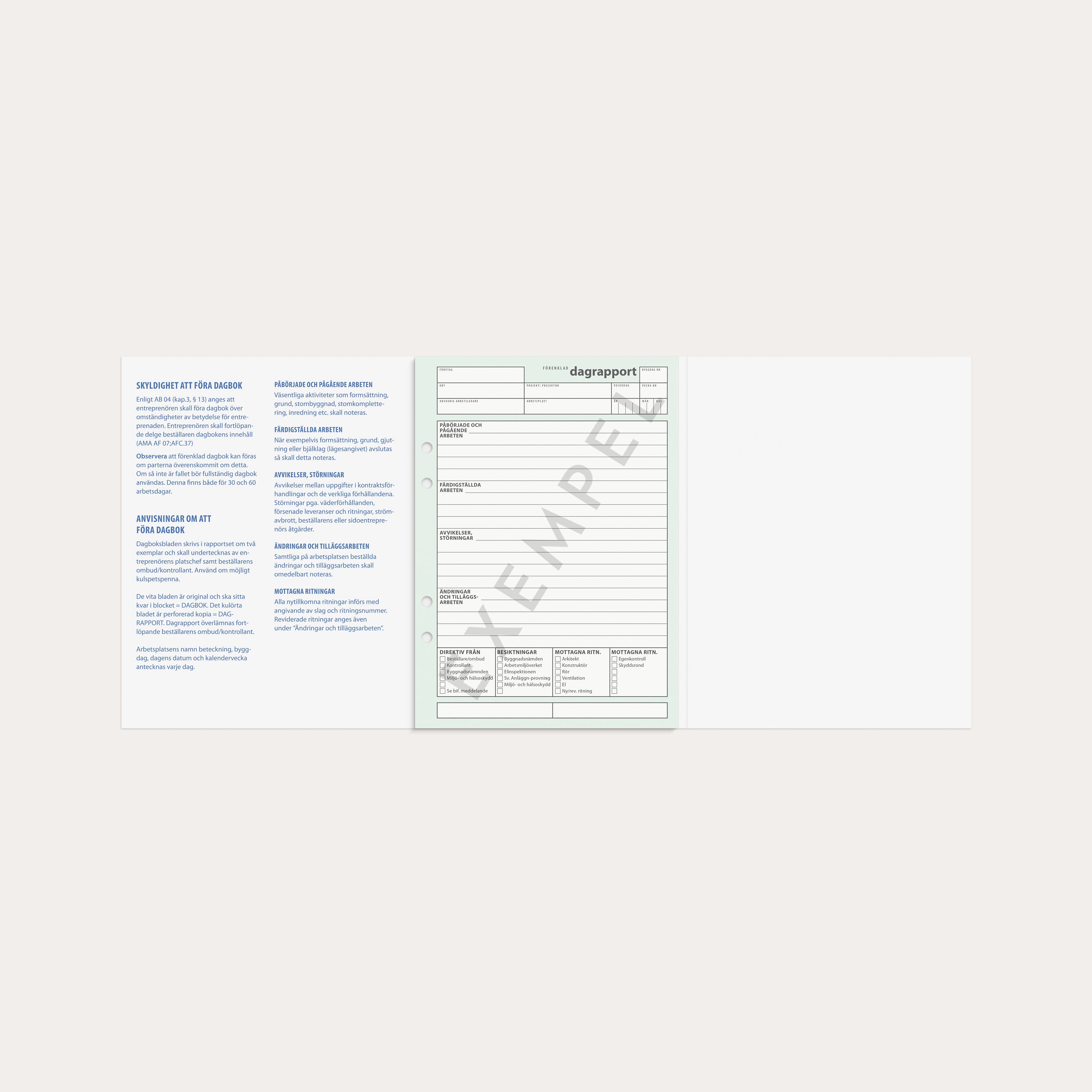 Dagboken för bygg - förenklad 30 dagar