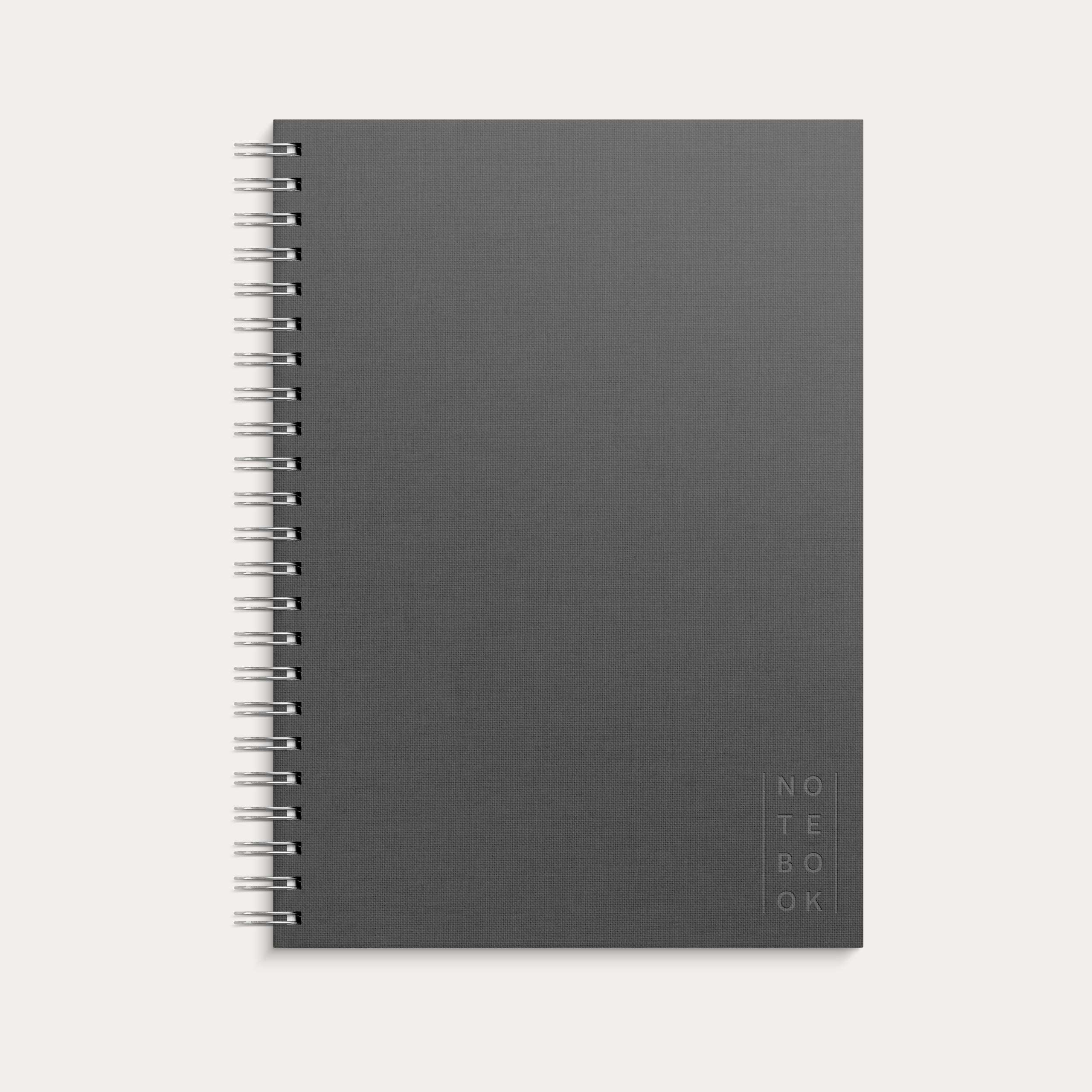 Notebook Textile dark grey lined A4 wire-o