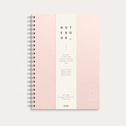Notebook Textile pink lined A4 wire-o
