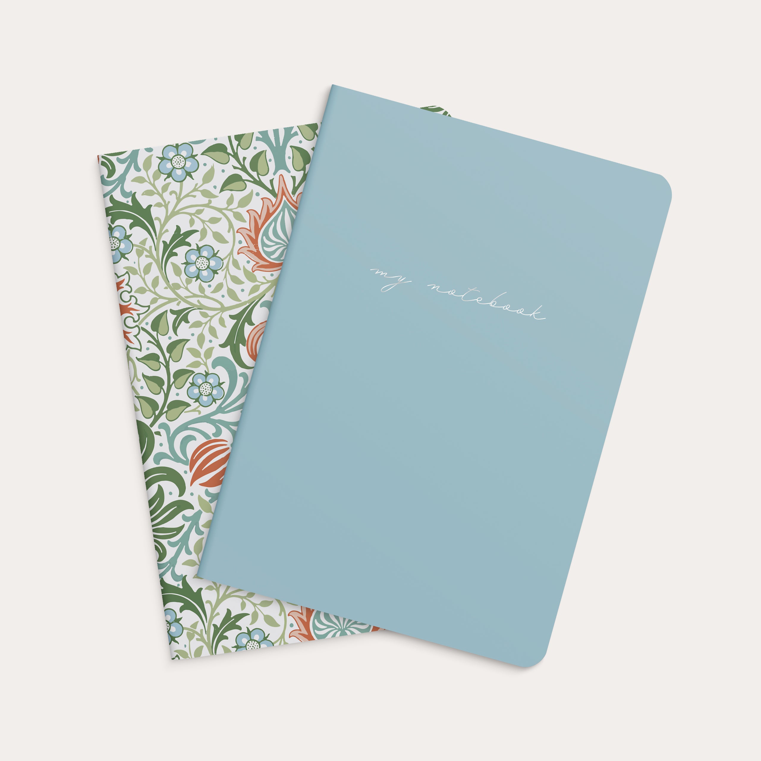 Notebook Blue & Flower 2-pack
