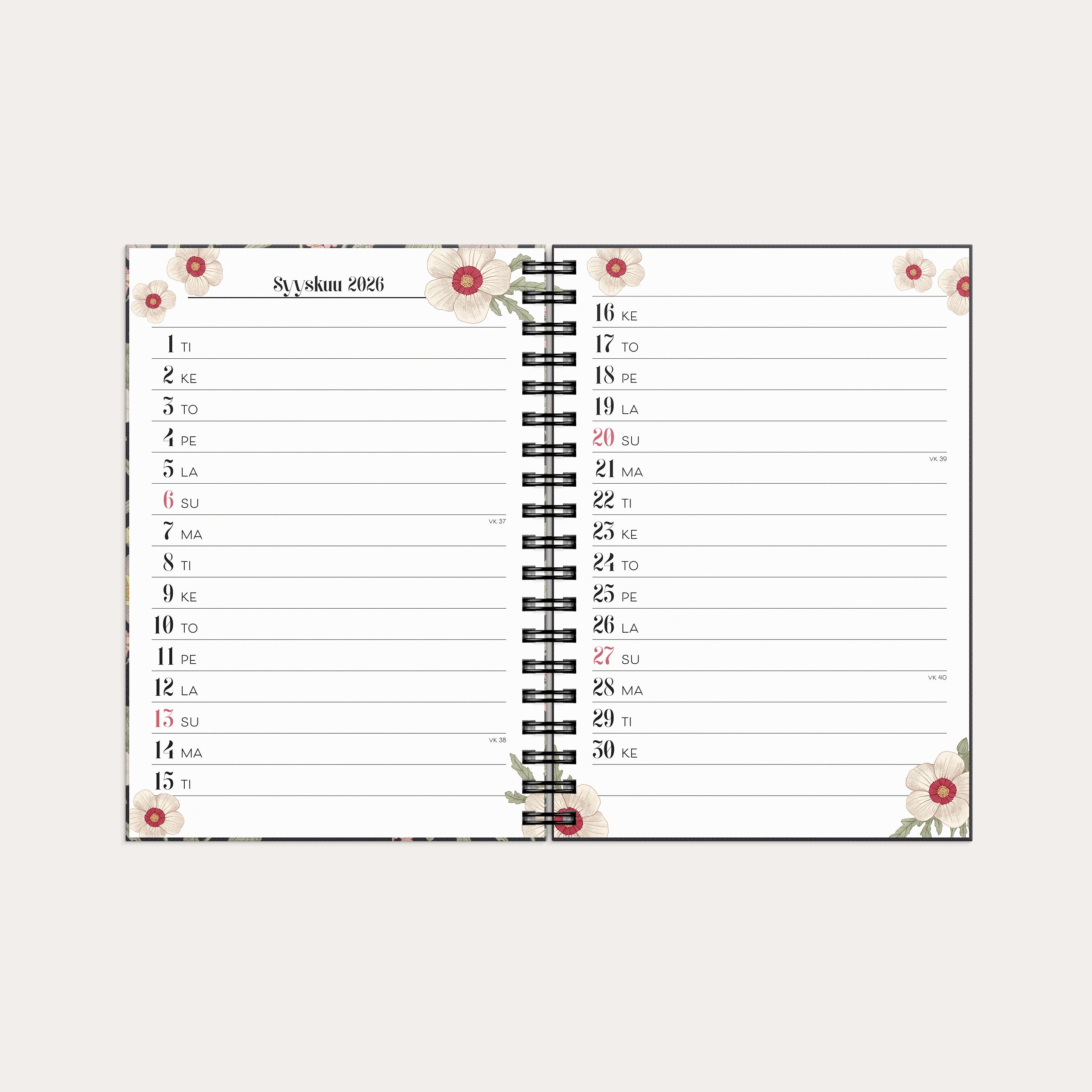 Kalender 2026 Life Planner Floral