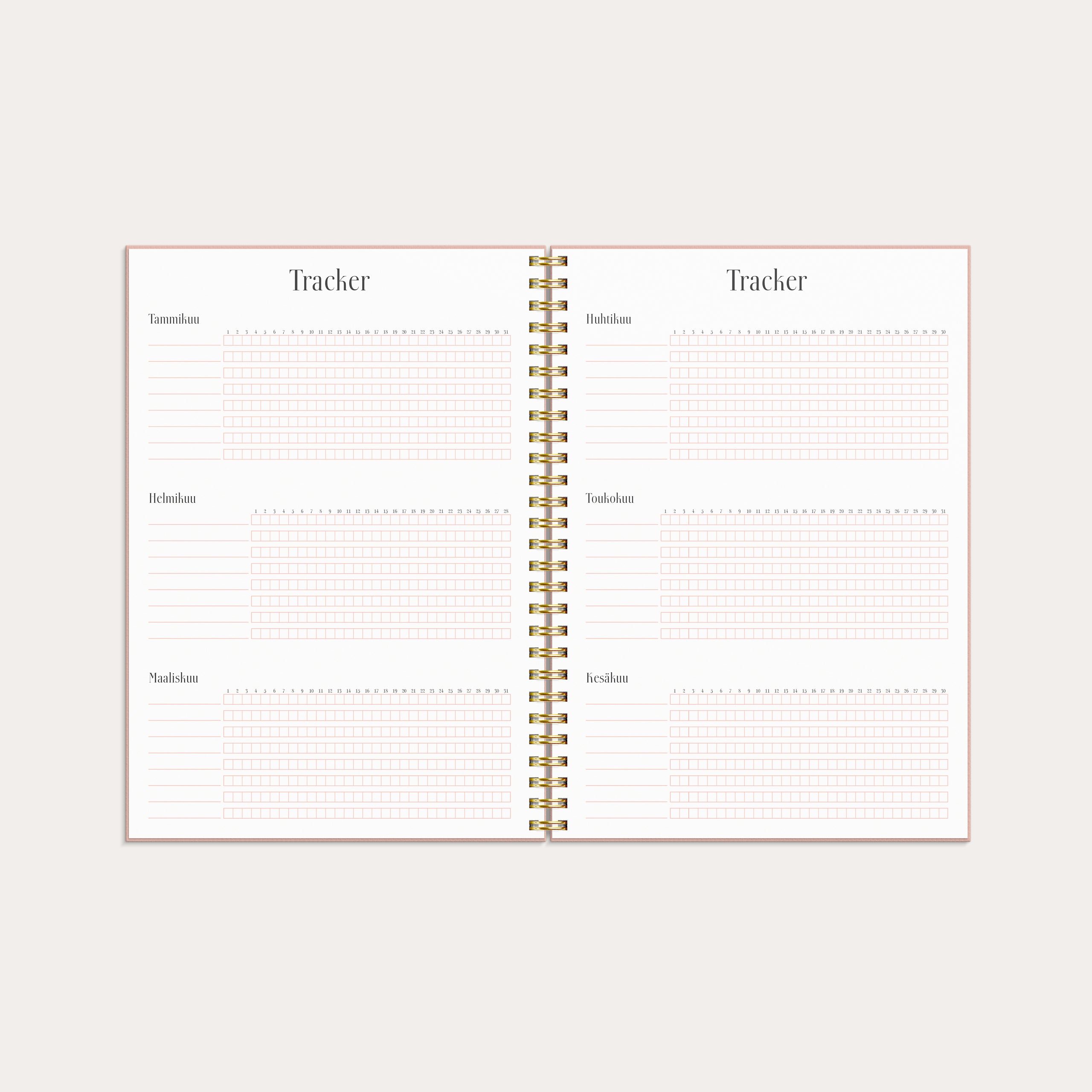 Kalender 2026 Life Planner Pink