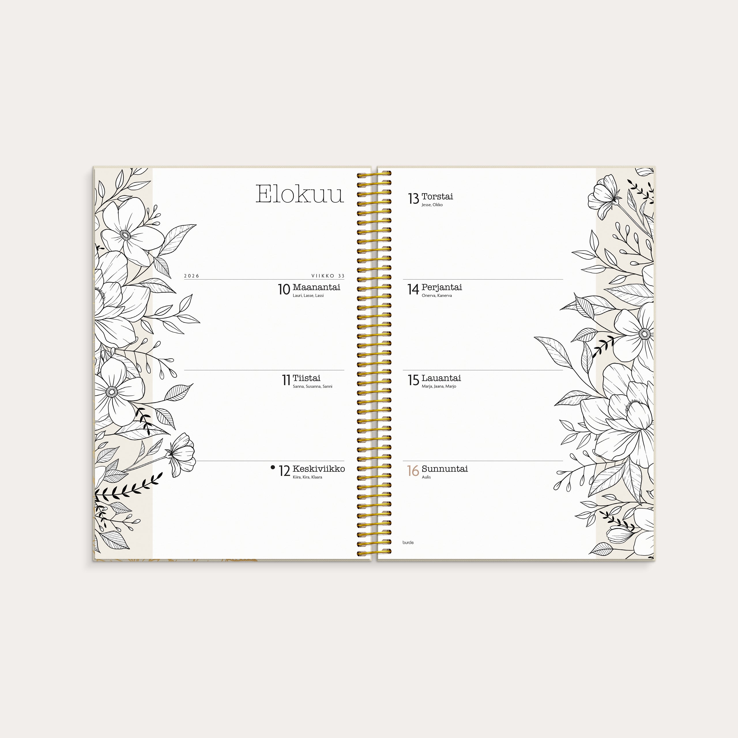 Kalender 2026 Life Planner Bloom
