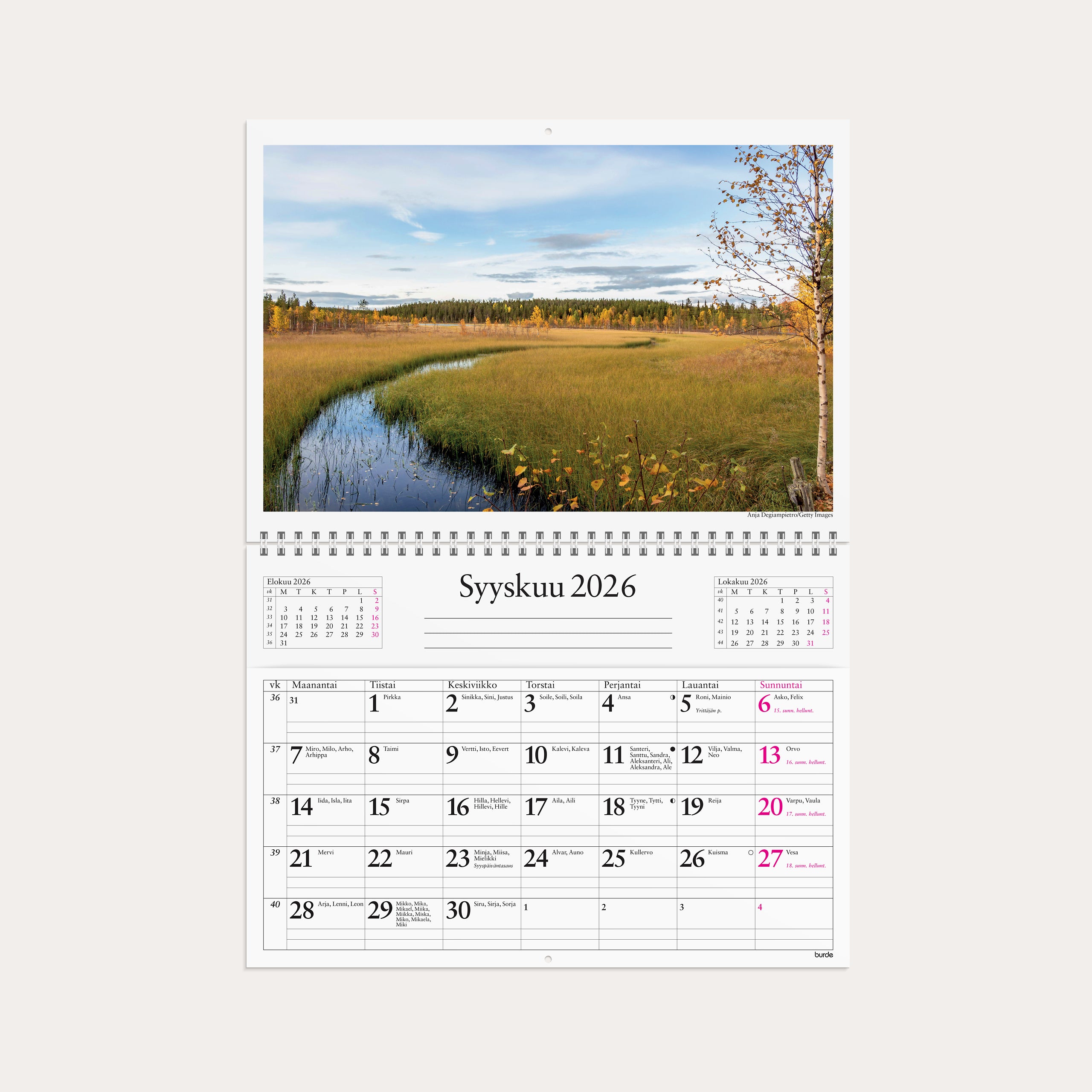 Väggkalender 2026 Väggficka