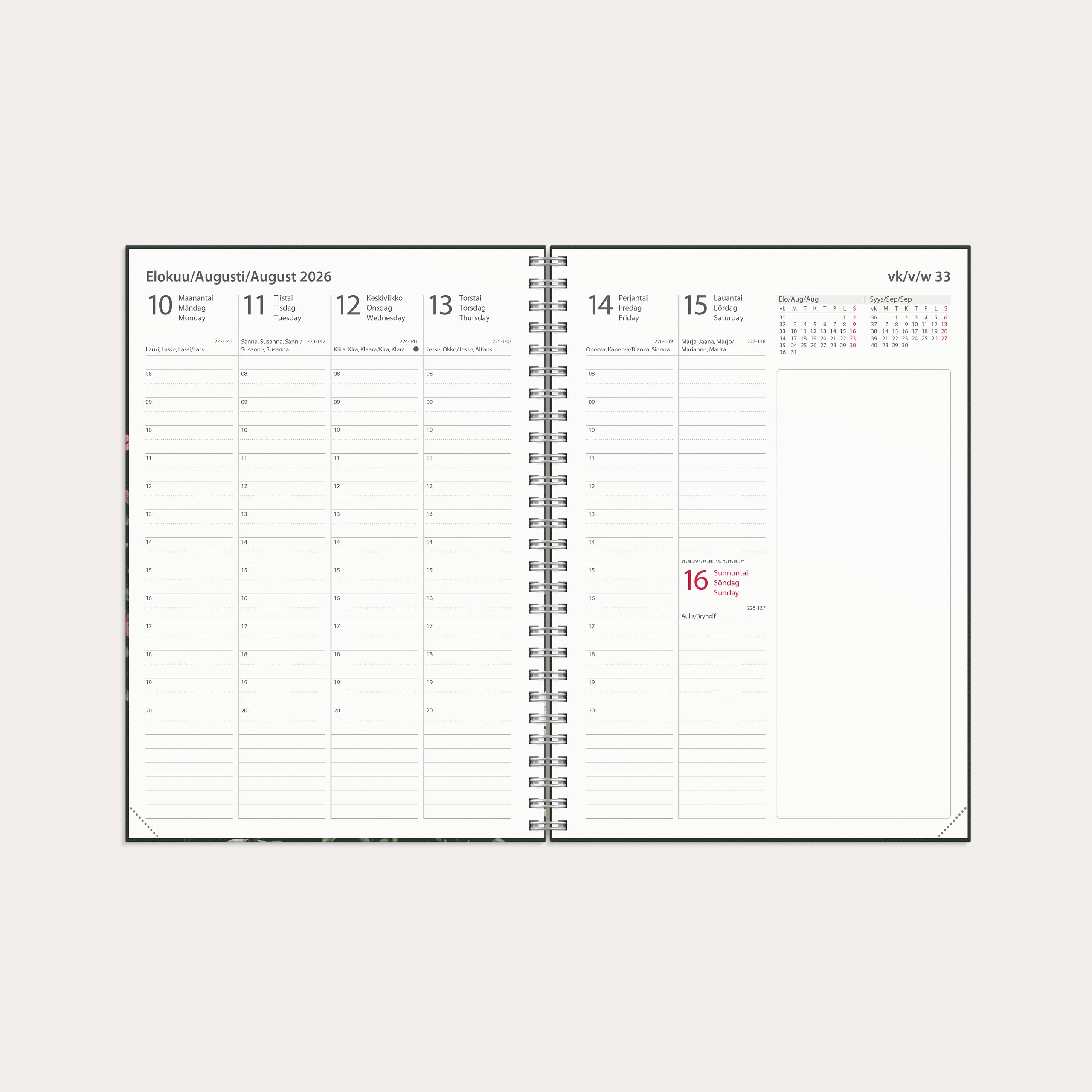 Kalender 2026 Business Story blomma