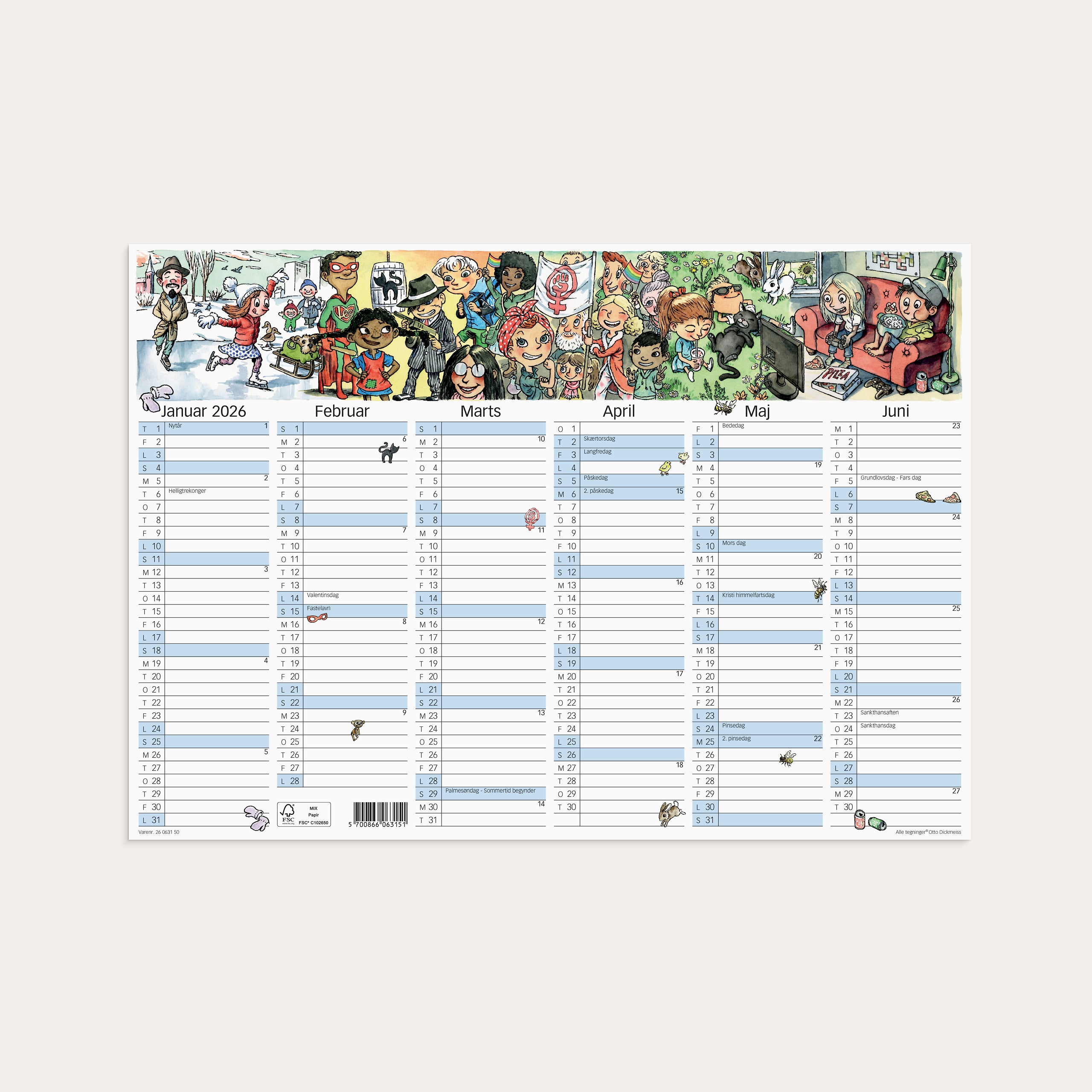 Vægkalender Otto Dickmeiss A3 2026