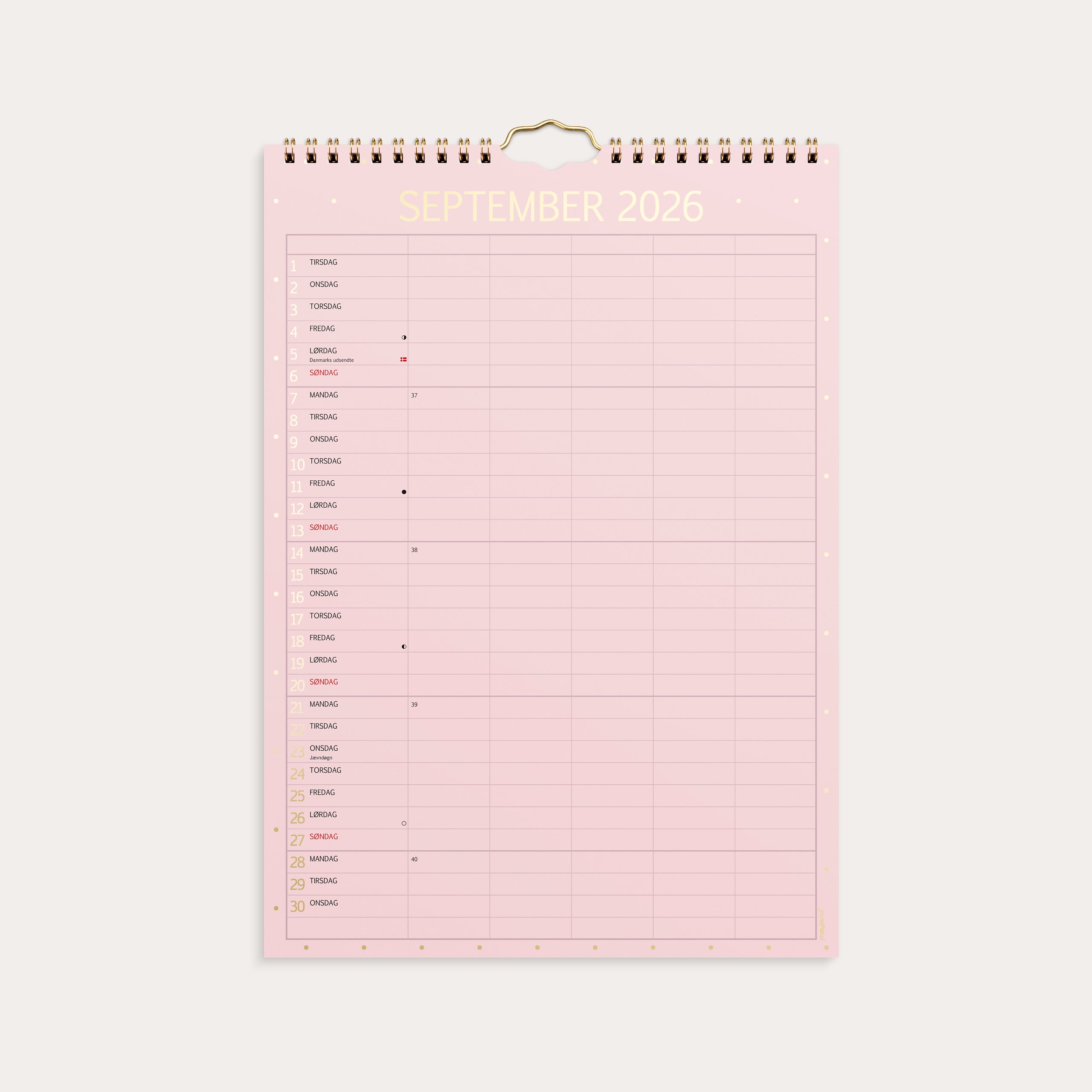 Familiekalender Color lille 2026