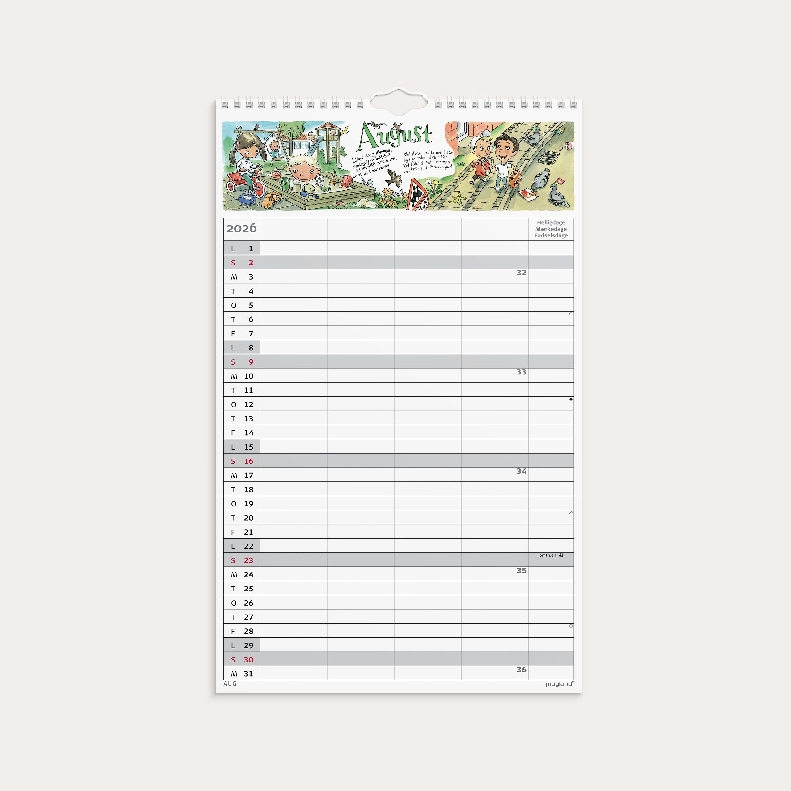 Familiekalender Otto Dickmeiss & Lilja Scherfig 4 kol. 2026