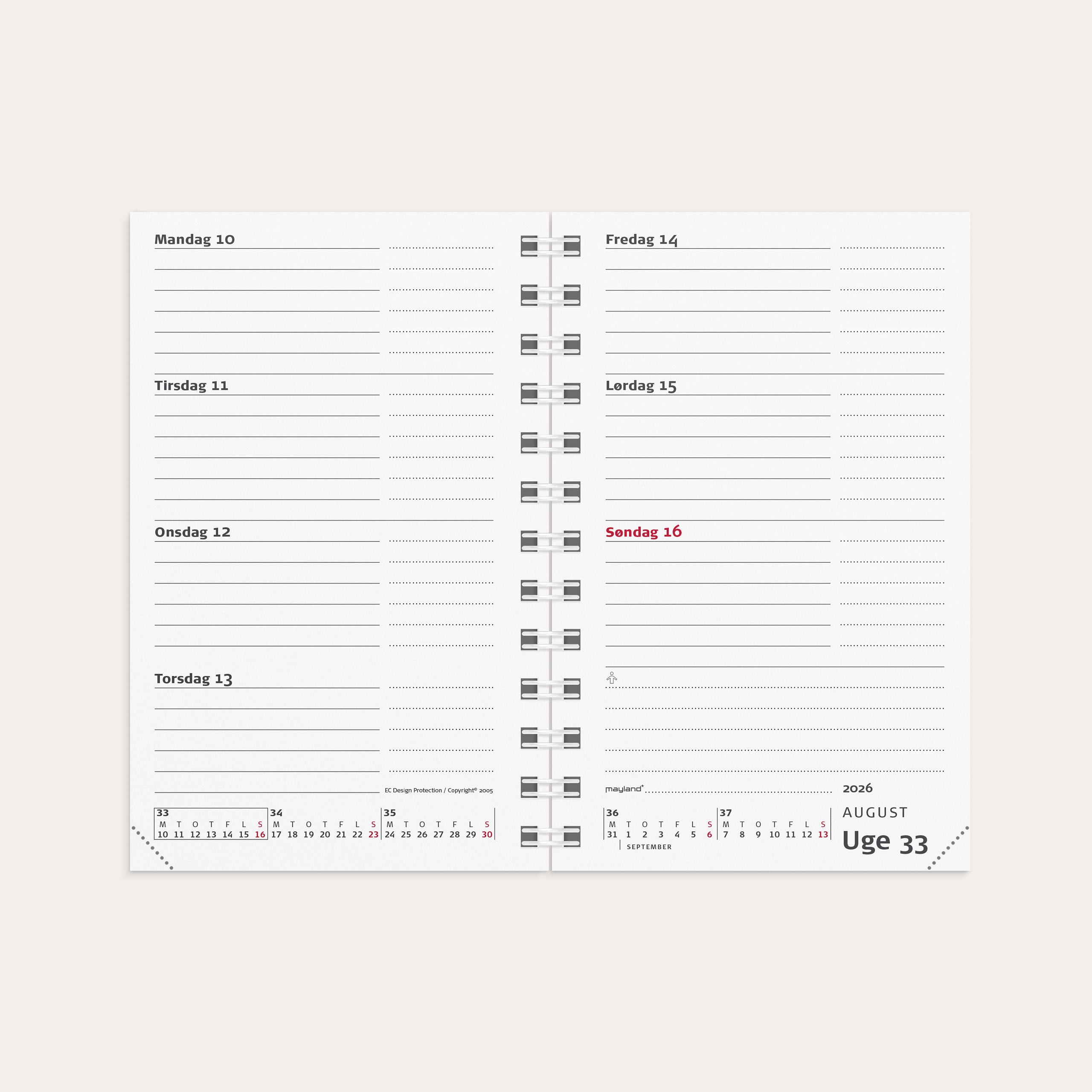 Mini Planner ugekalender REFILL 2026