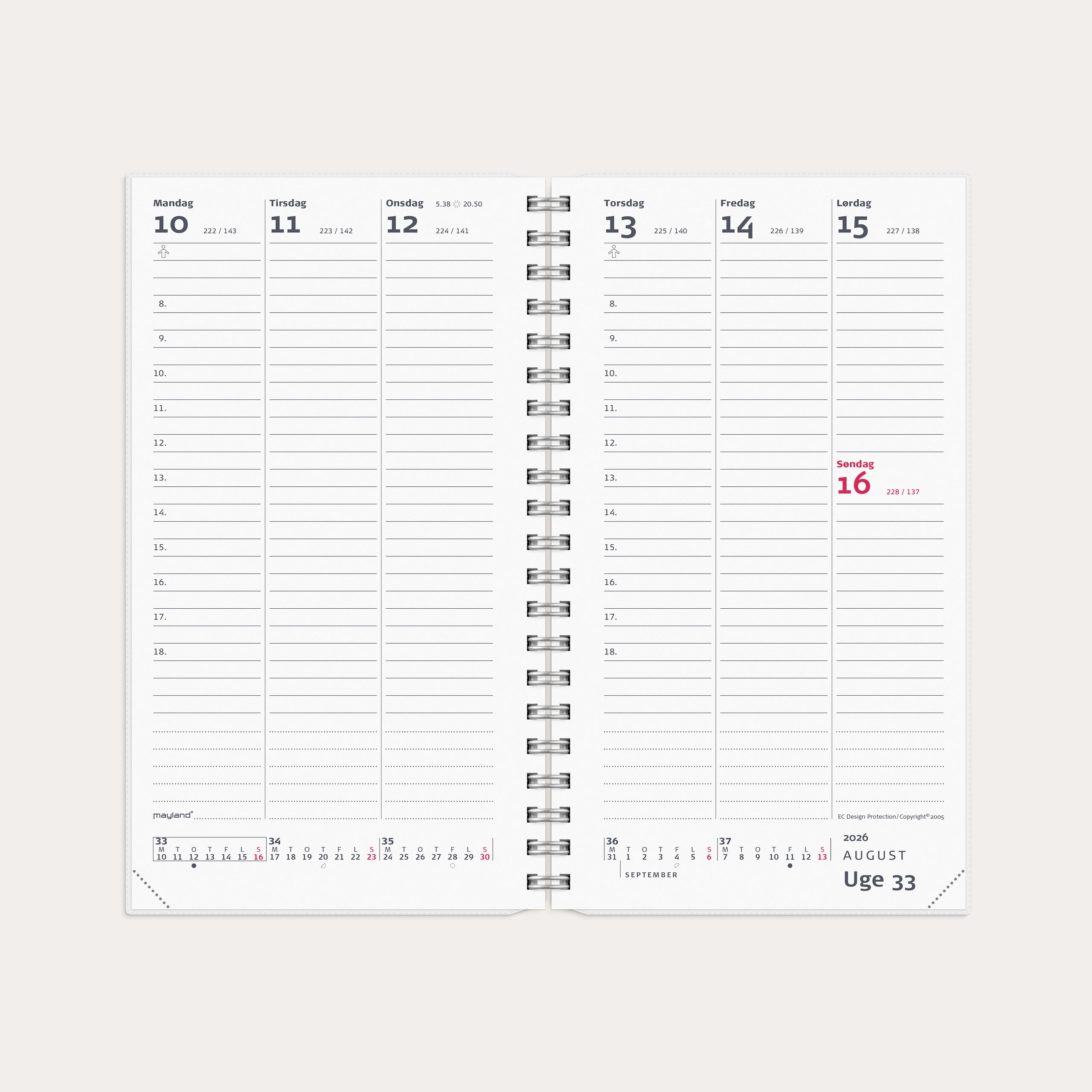 Week Planner højformat m/4 illu. 2026