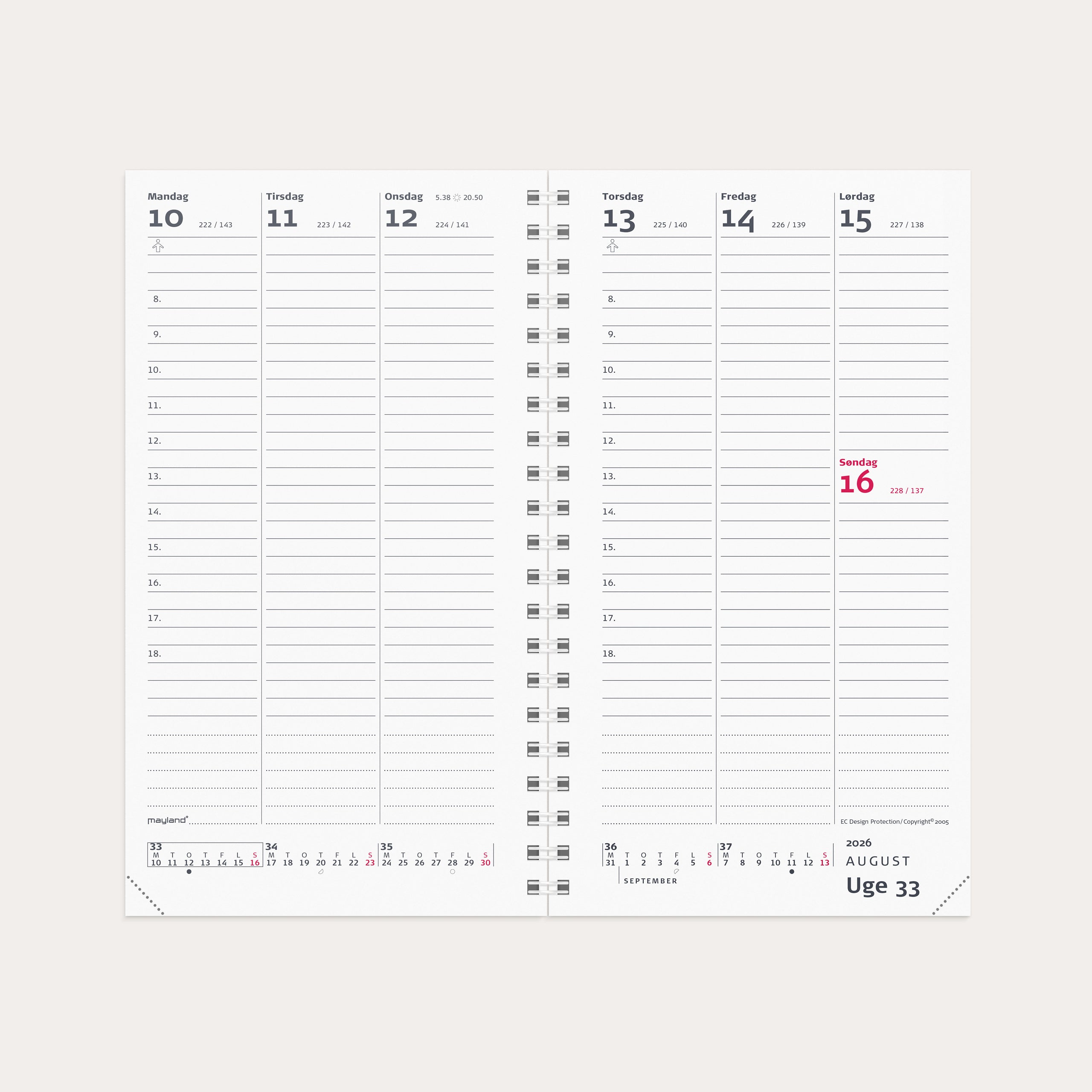 Week Planner højformat REFILL 2026