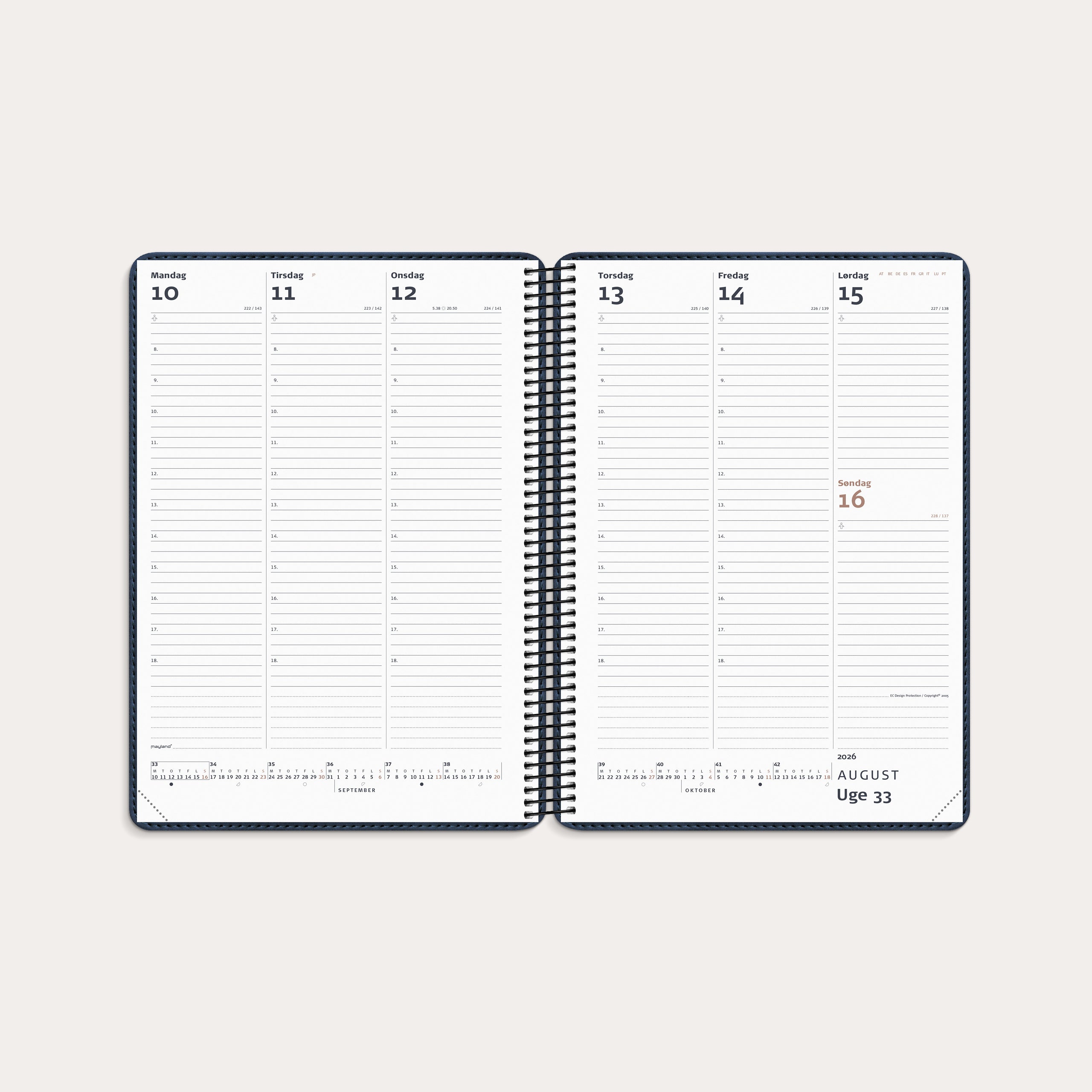 Diplomat ugekalender m/spiral trend 2026