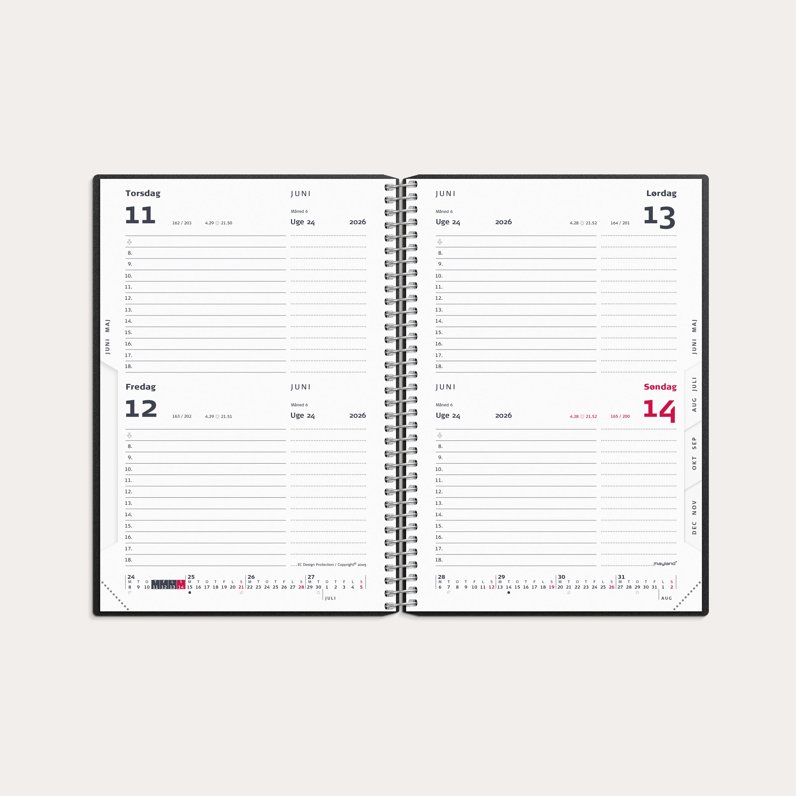 2-dages-kalender sort PP-plast 2026