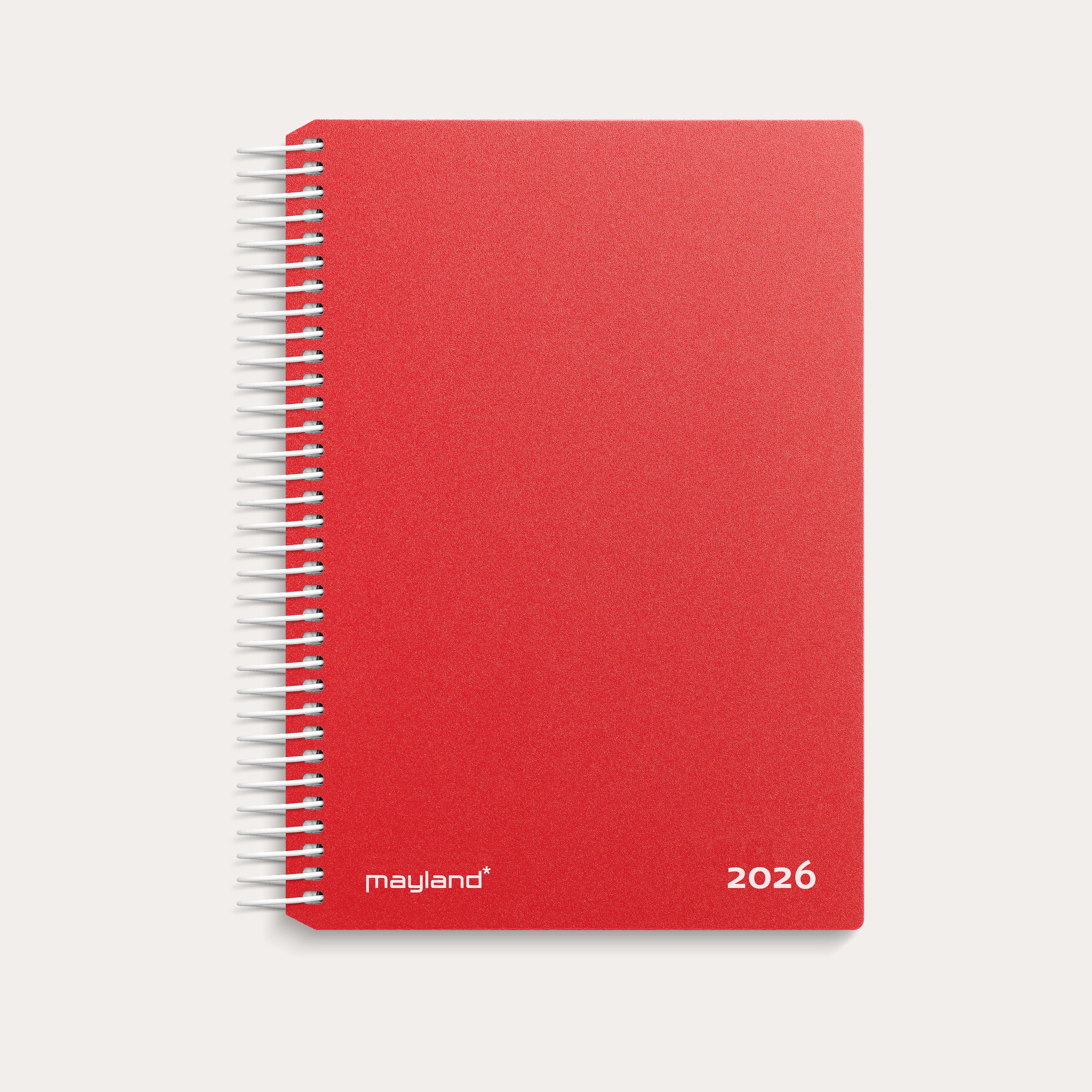 Dagkalender rød PP-plast 2026