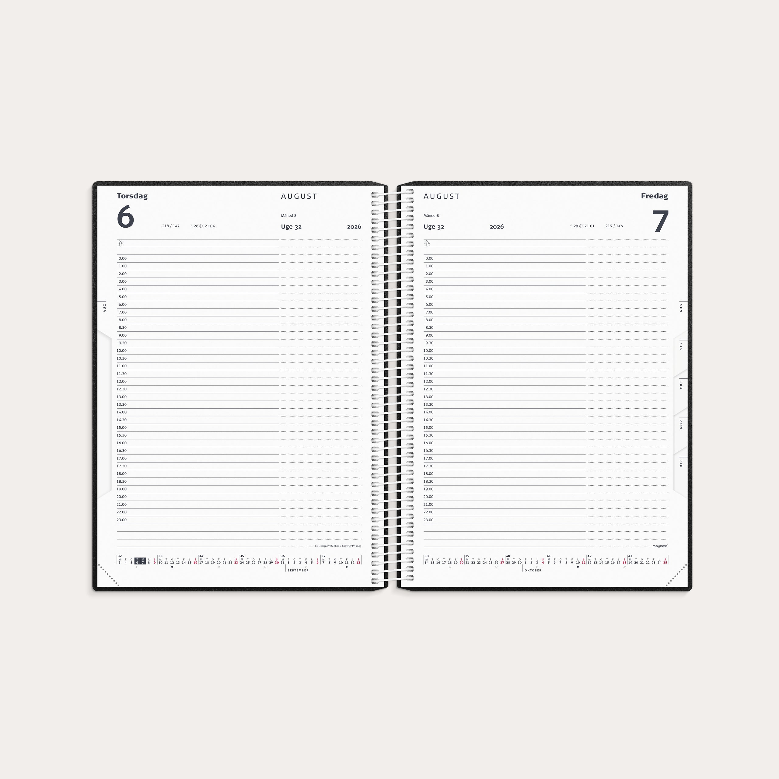 Timekalender rød PP-plast 2026