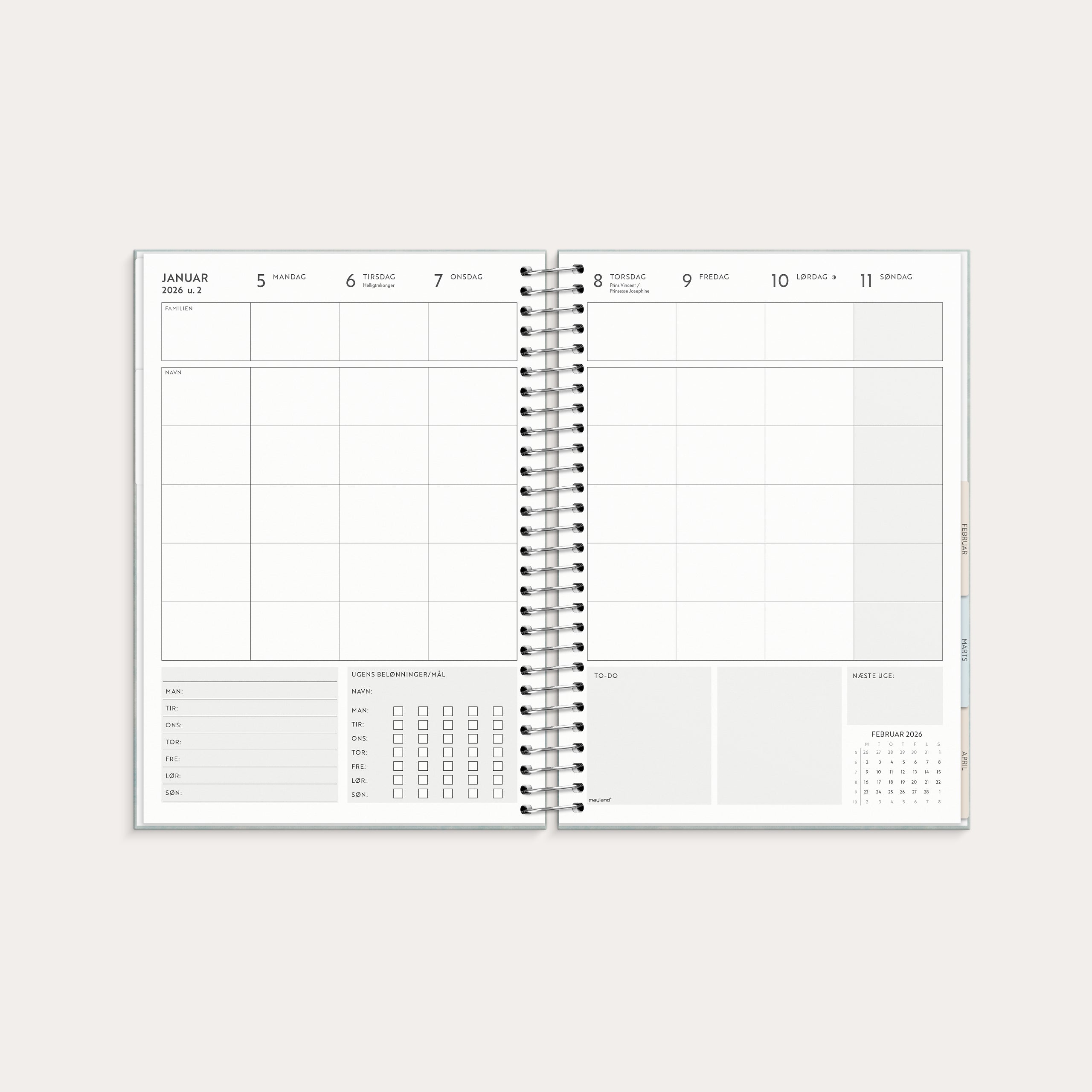 Life Organizer Family Planner ugekalender 2026