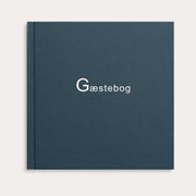 Gæstebog mørkeblå tekstilpræg