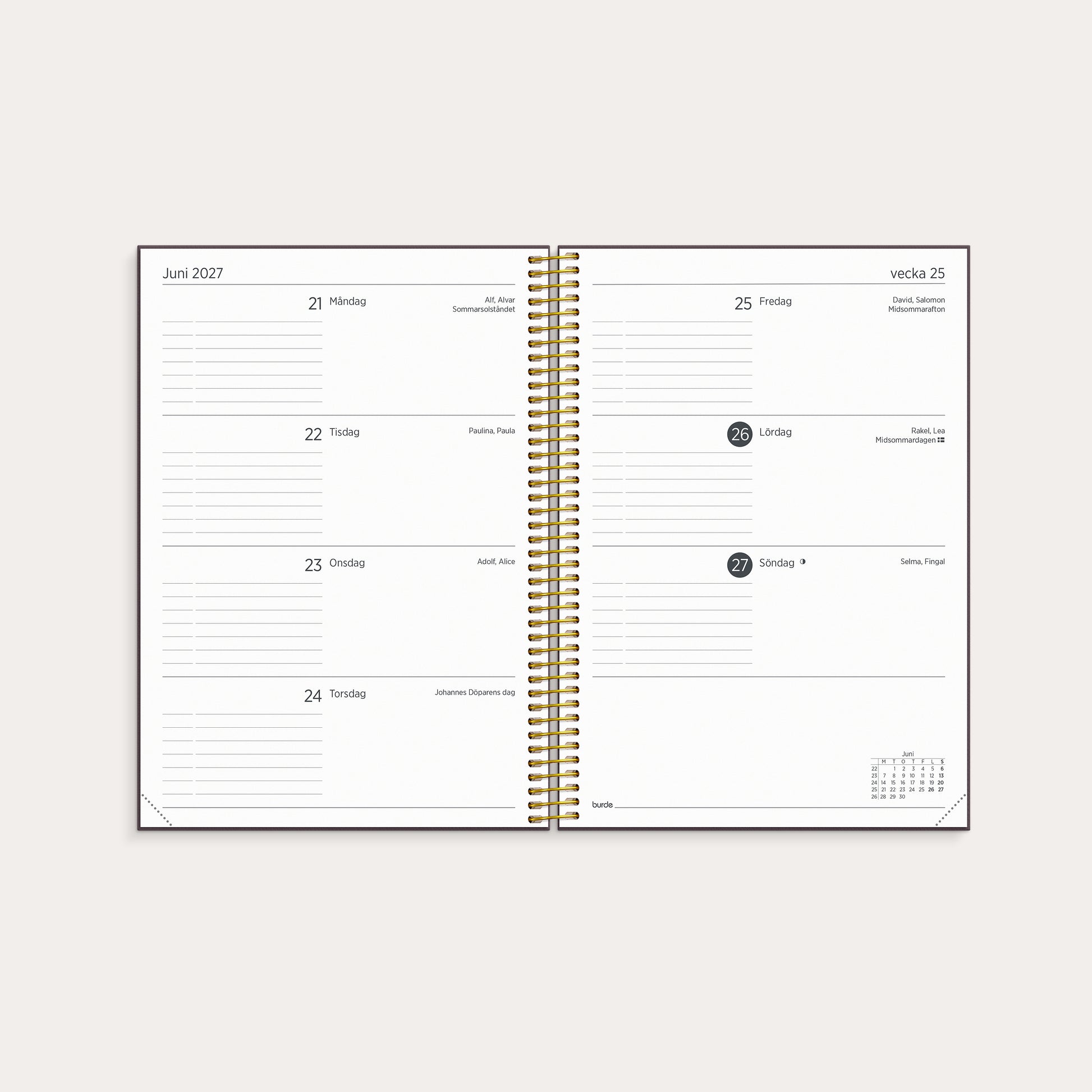 Organizer & Notes 26/27 vinröd – detail view