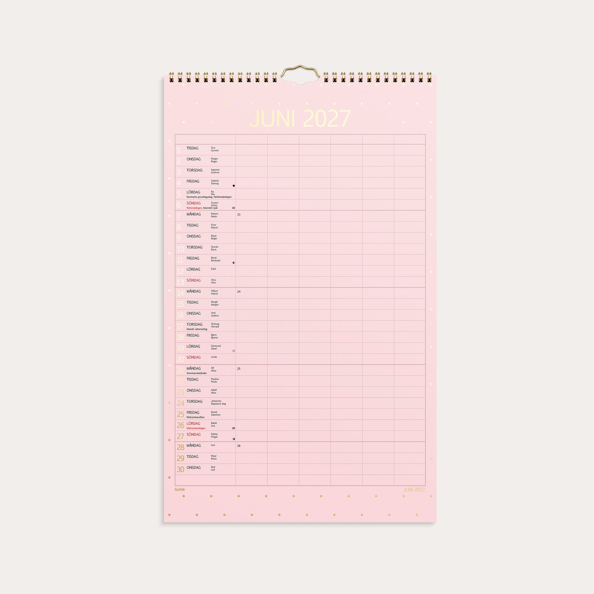 Familjekalender 26/27 Color – detail view