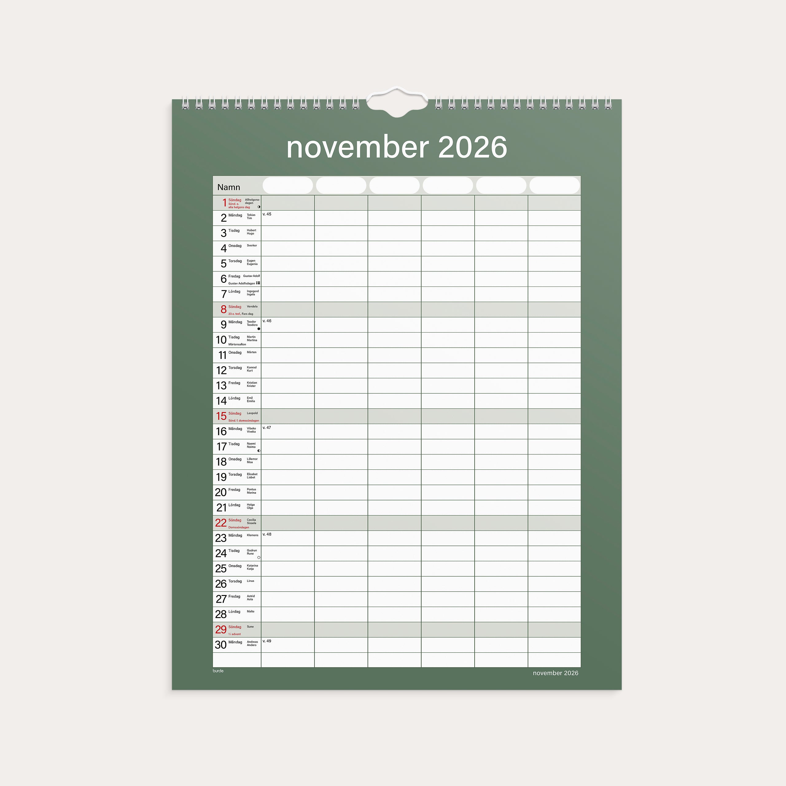 Familjekalender 26/27 Praktisk