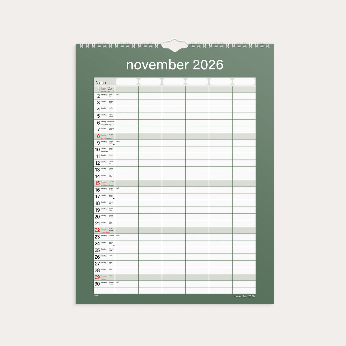 Familjekalender 26/27 Praktisk