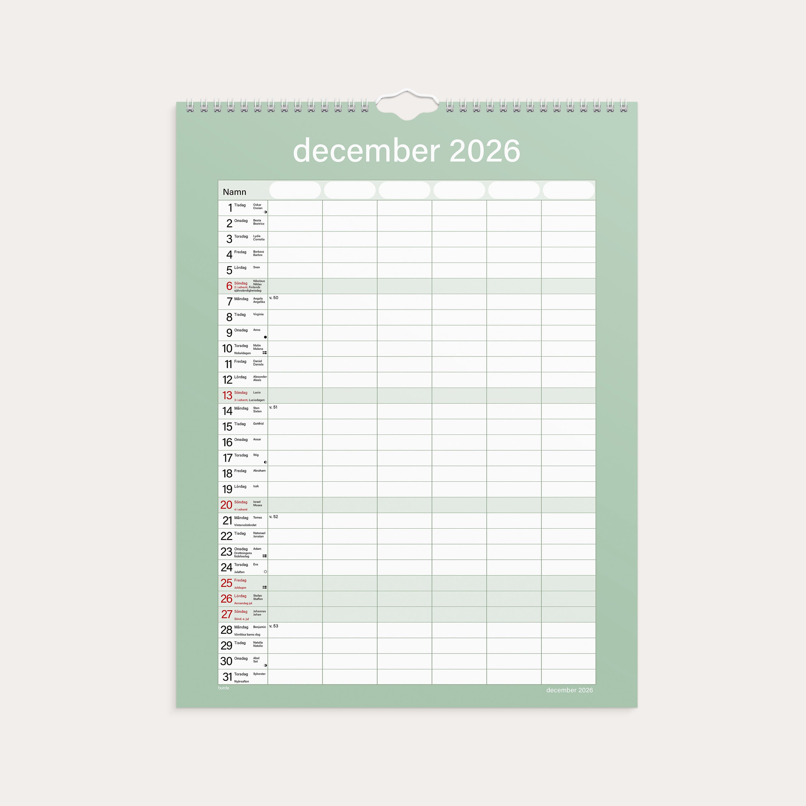 Familjekalender 26/27 Praktisk
