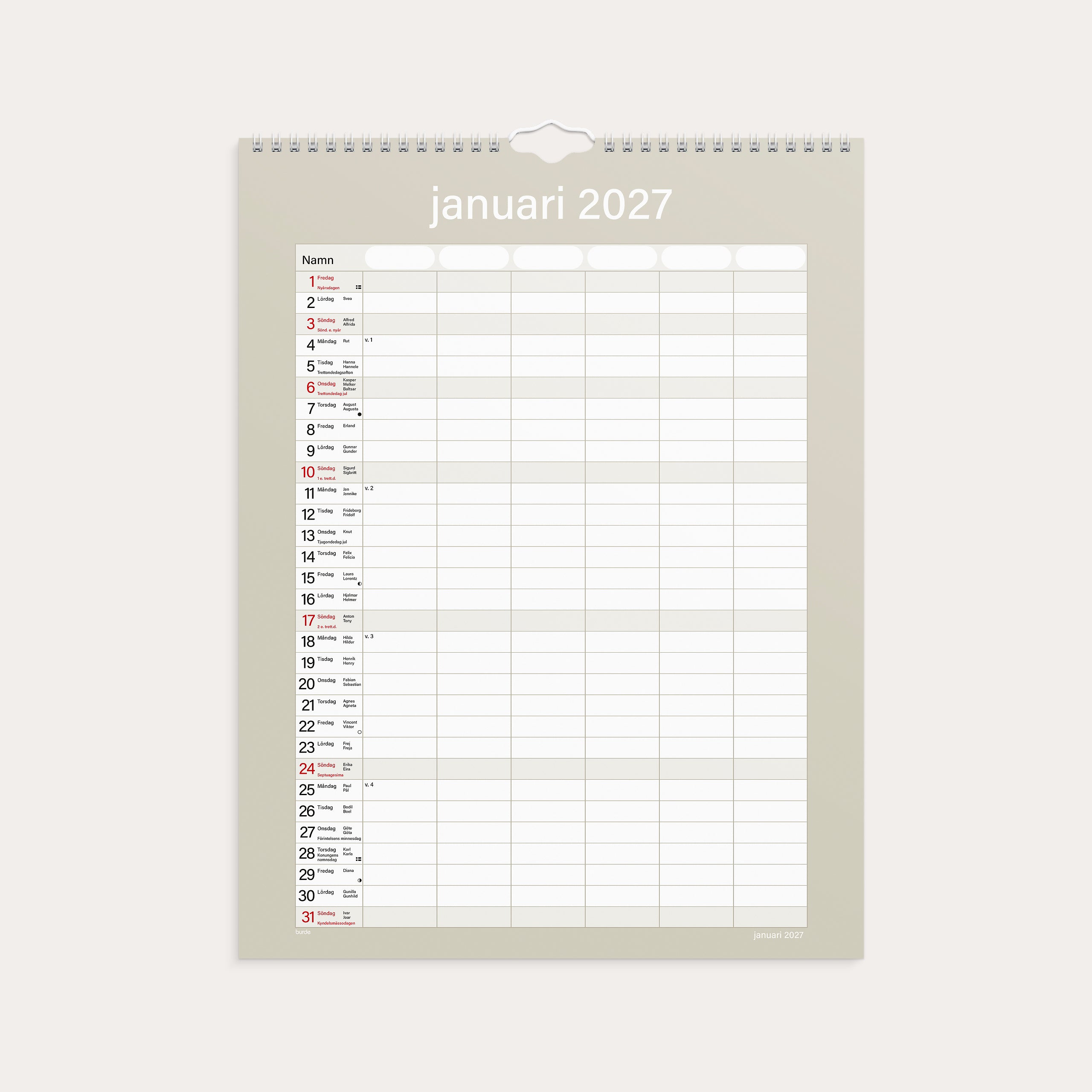Familjekalender 26/27 Praktisk