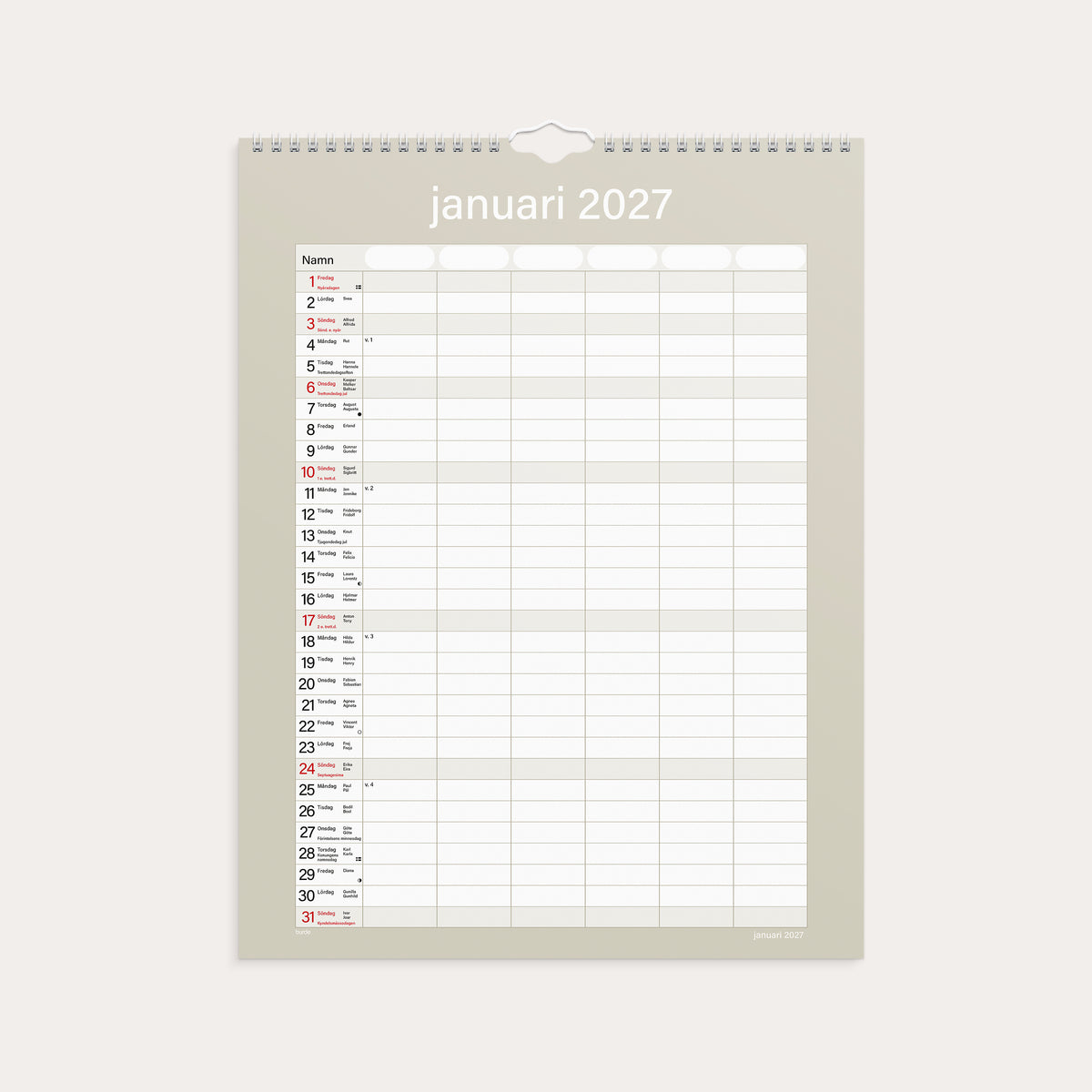 Familjekalender 26/27 Praktisk