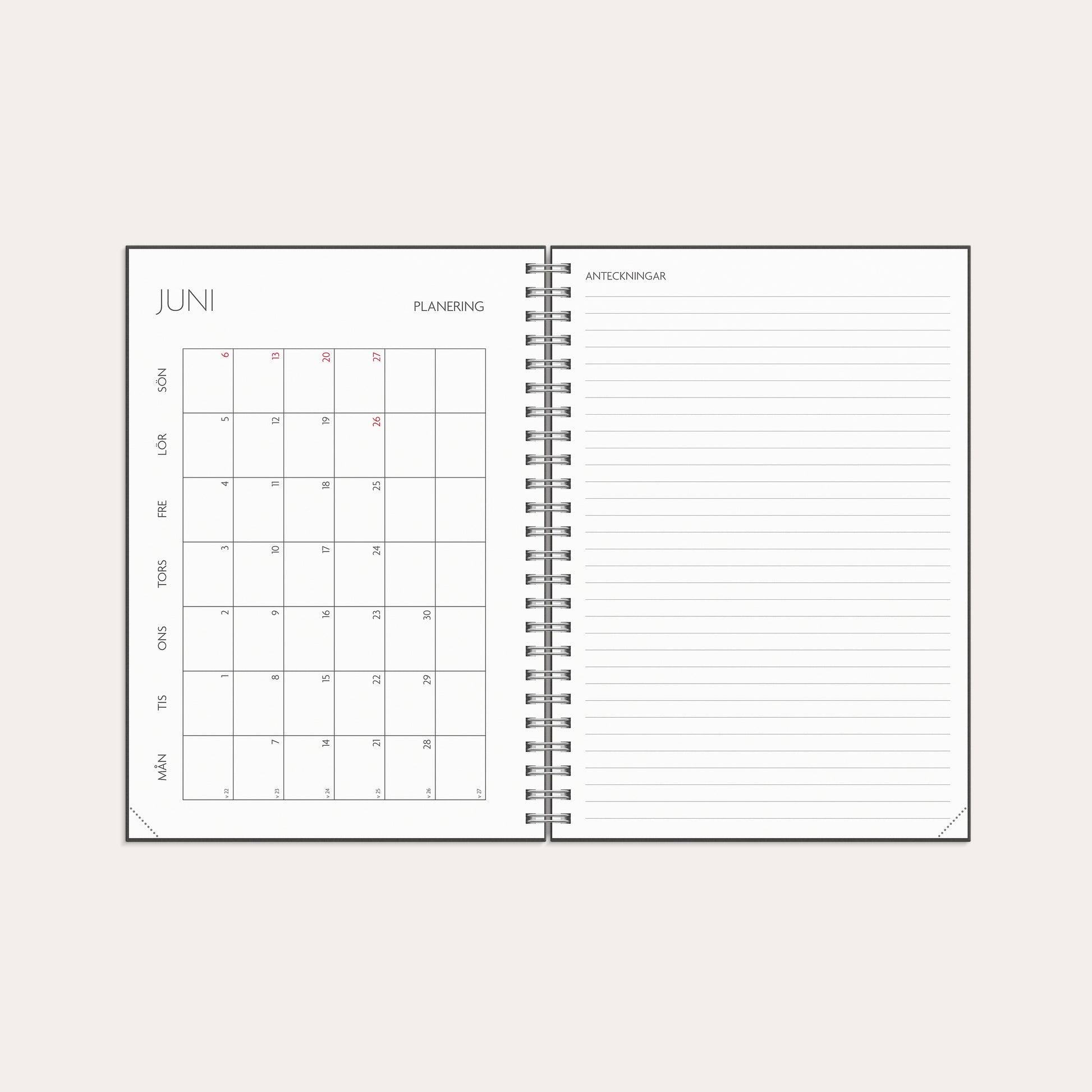 Kalender 26/27 Study A5 Stone – detail view