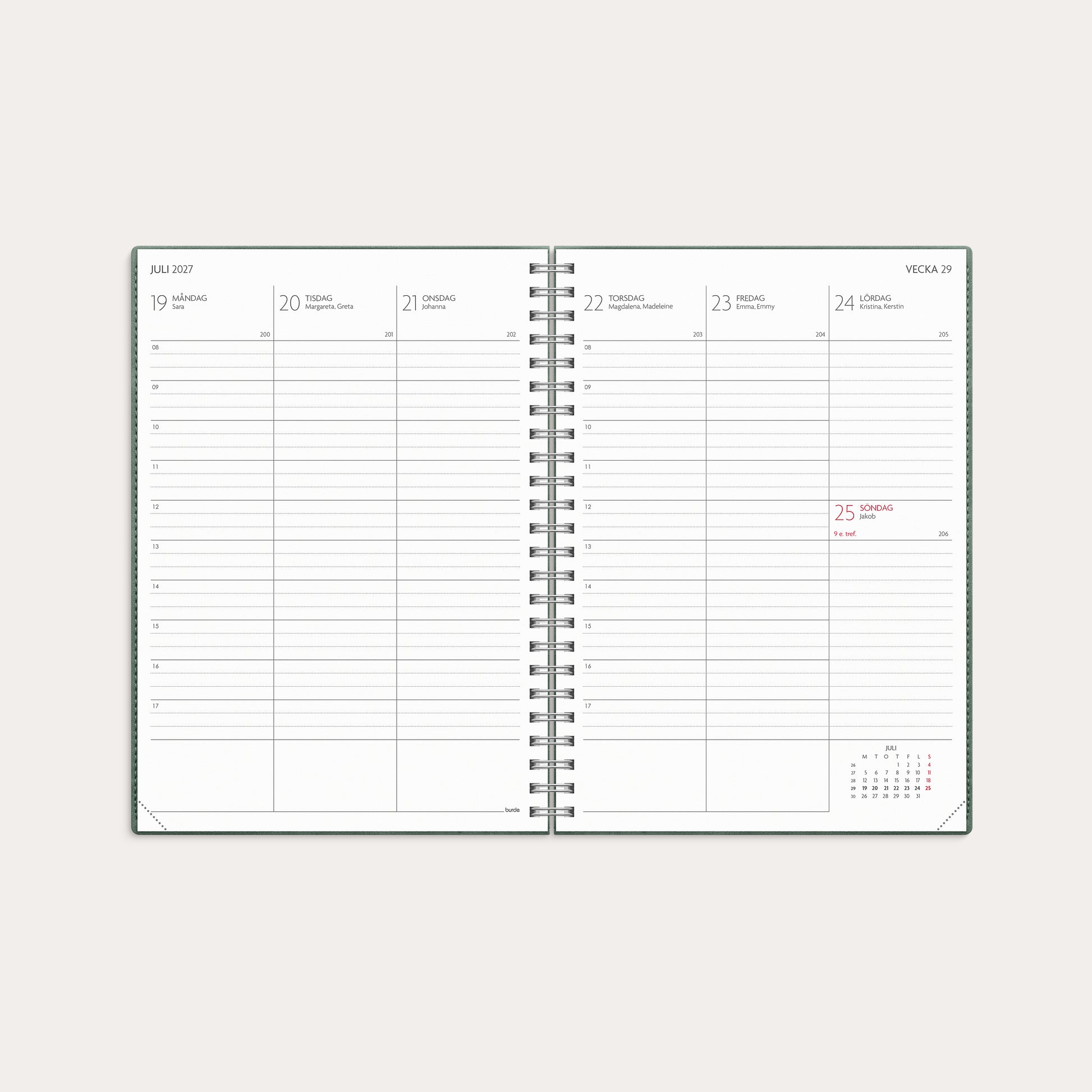 Kalender 26/27 Study A5 Twist grön – detail view