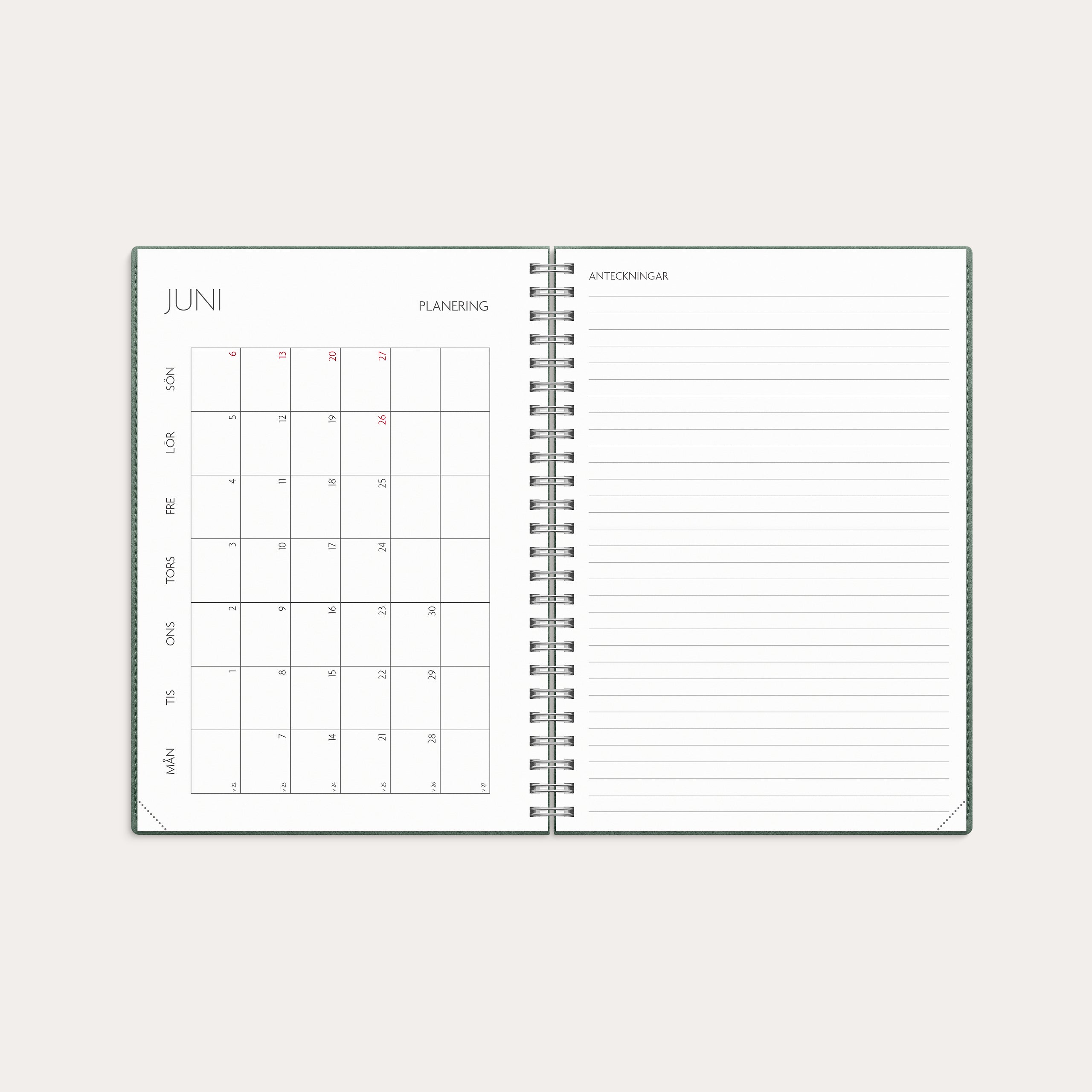Kalender 26/27 Study A5 Twist grön