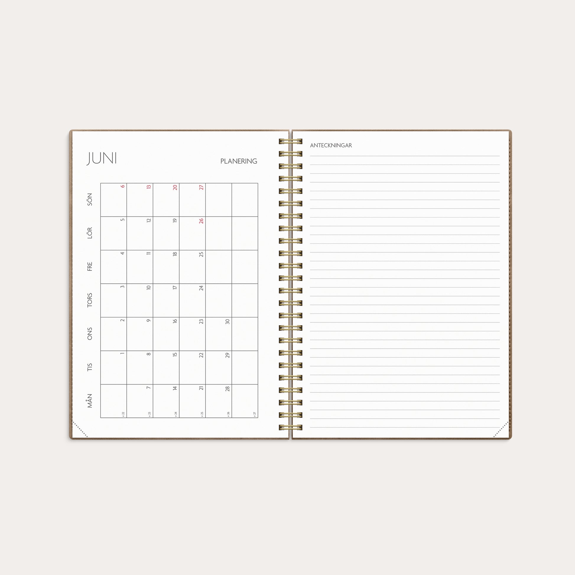 Kalender 26/27 Study A5 Twist beige – detail view
