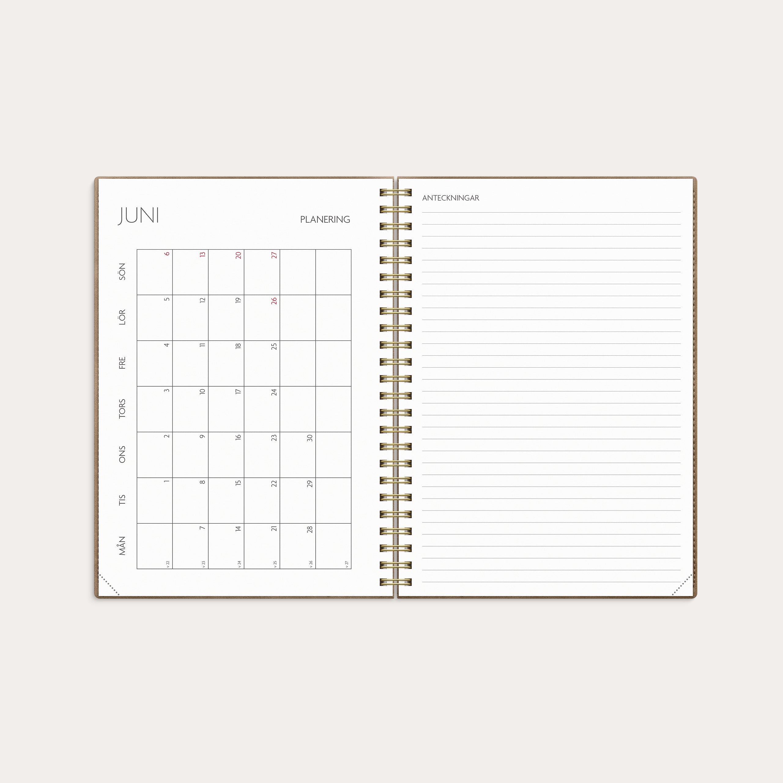 Kalender 26/27 Study A5 Twist beige – detail view