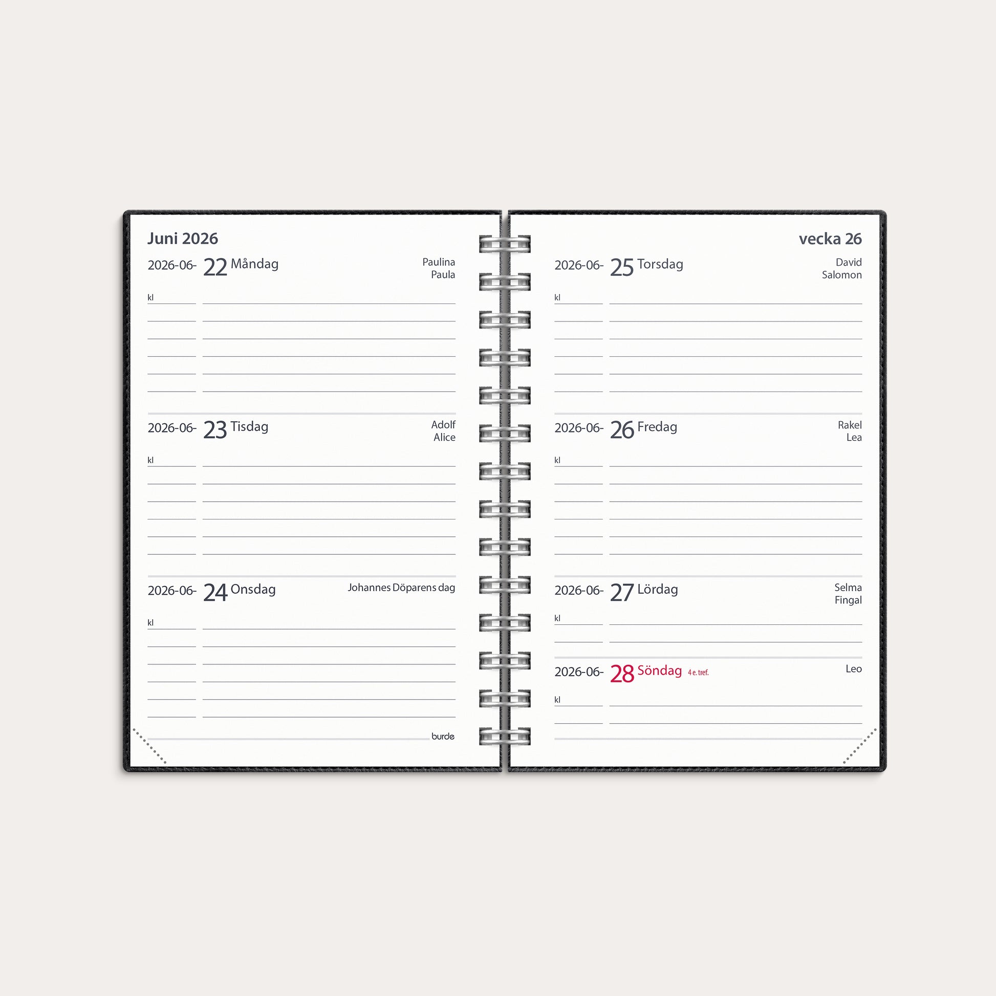 Lilla Studieåret Twist 26/27 svart – detail view