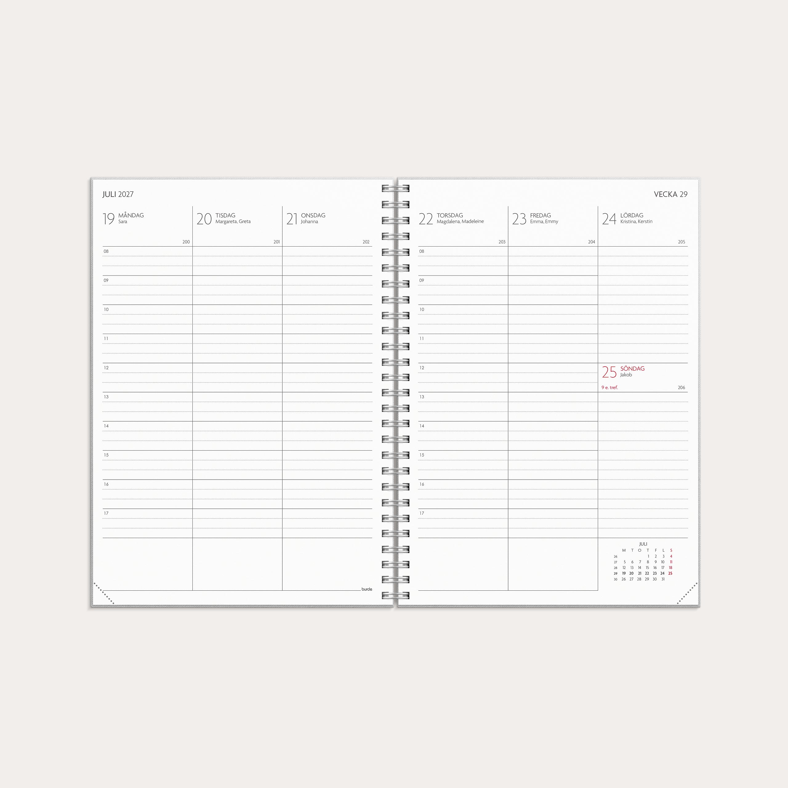 Kalender 26/27 Study A5 Textile ljusgrå