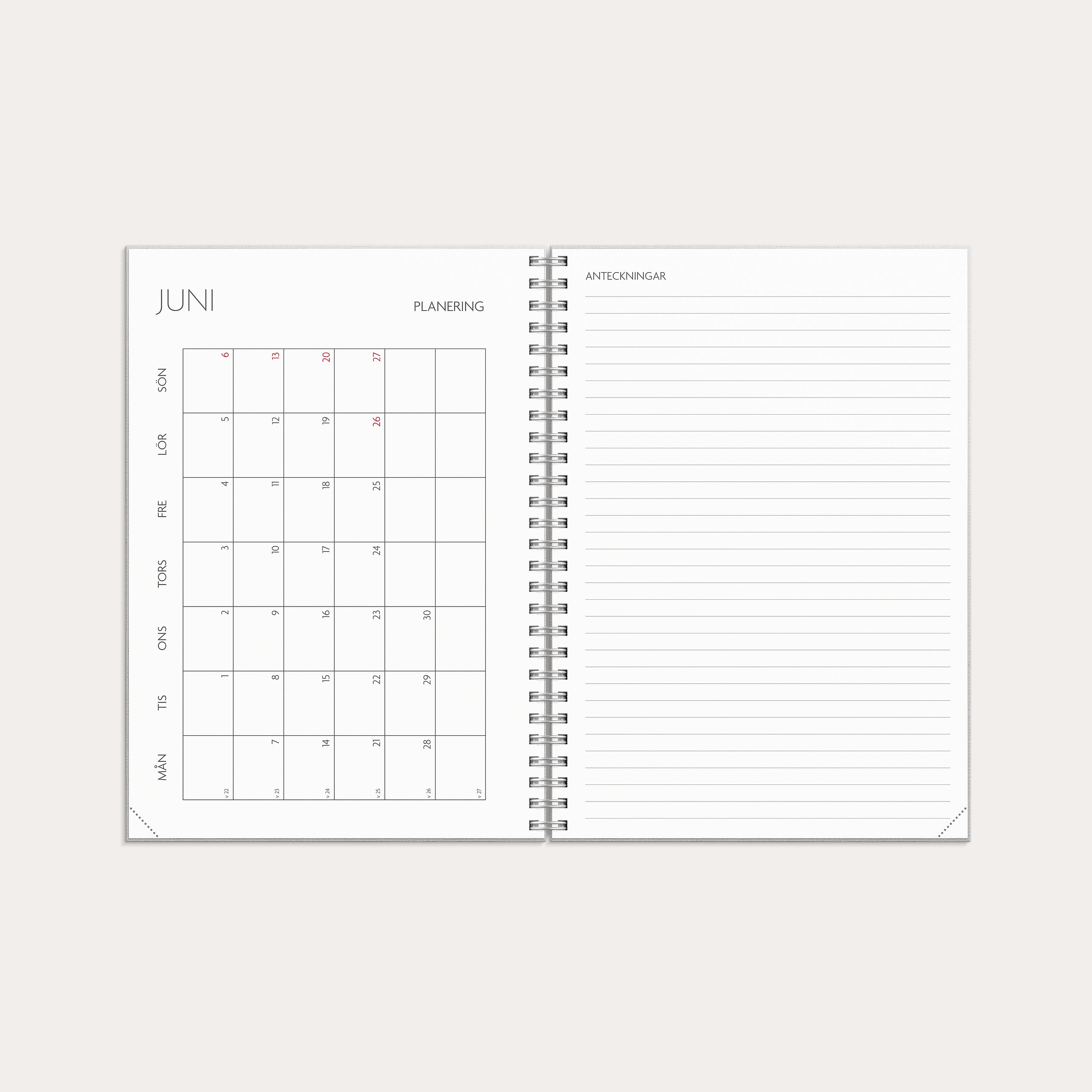 Kalender 26/27 Study A5 Textile ljusgrå