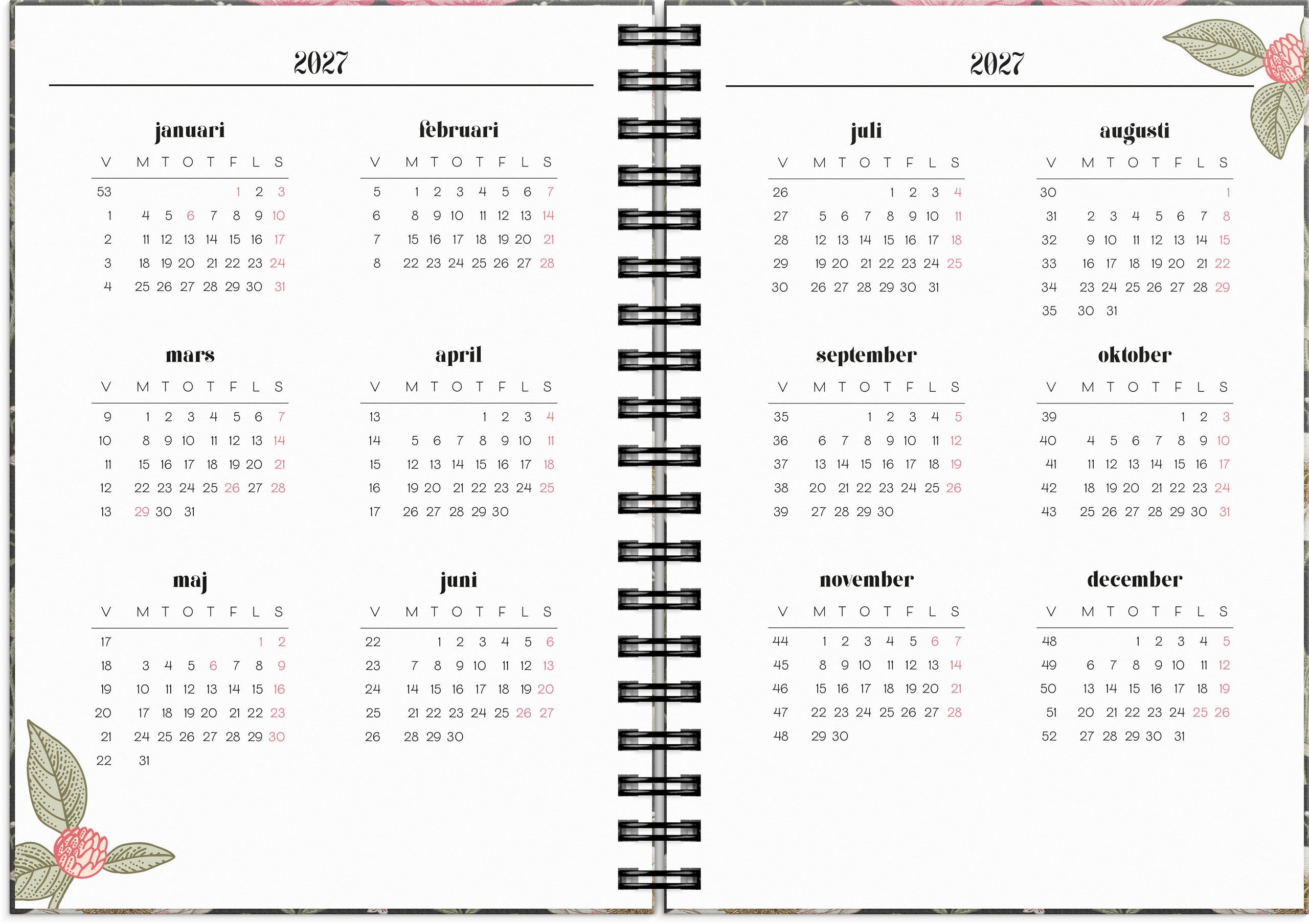 Life Planner Floral 2027
