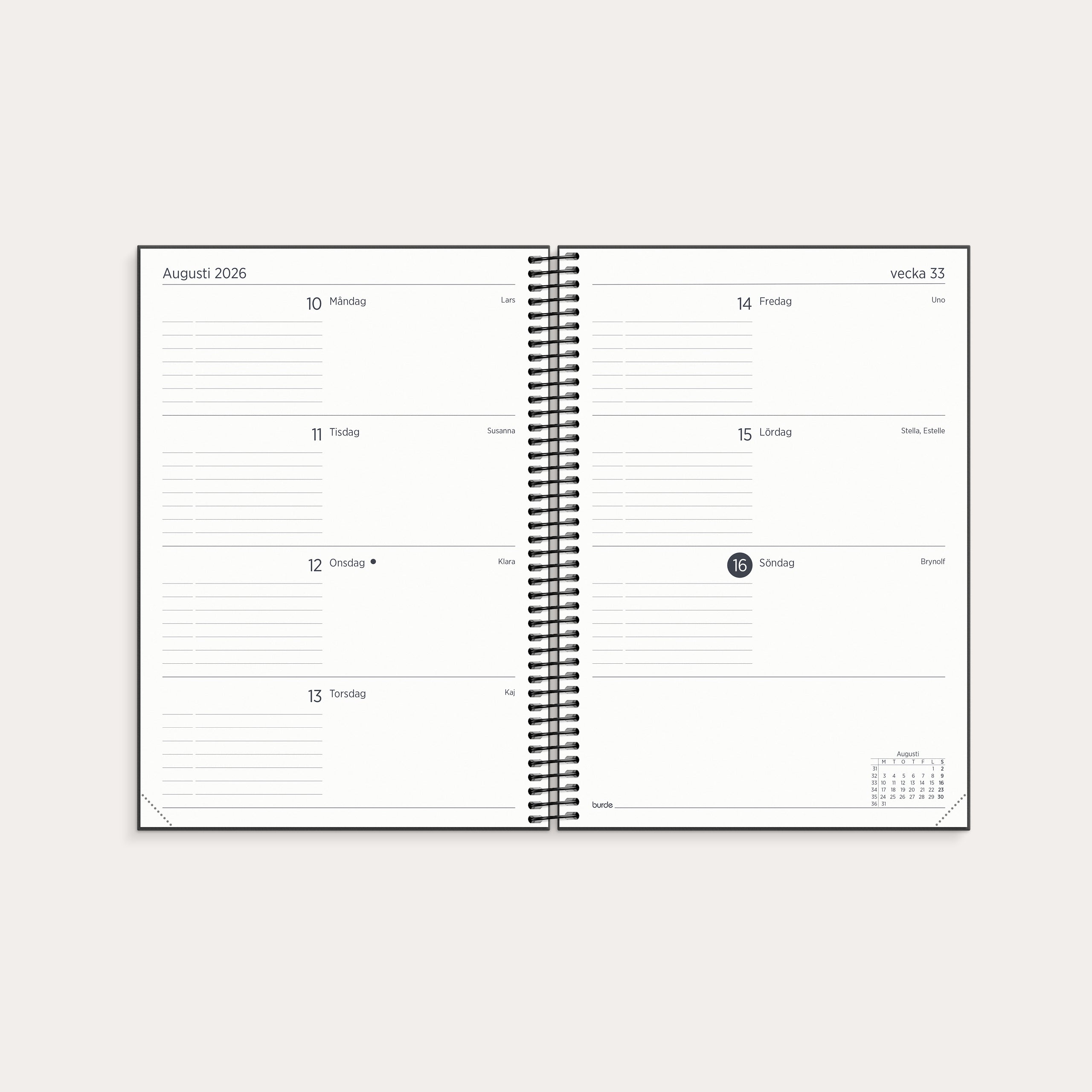 Organizer & Notes 2026 svart