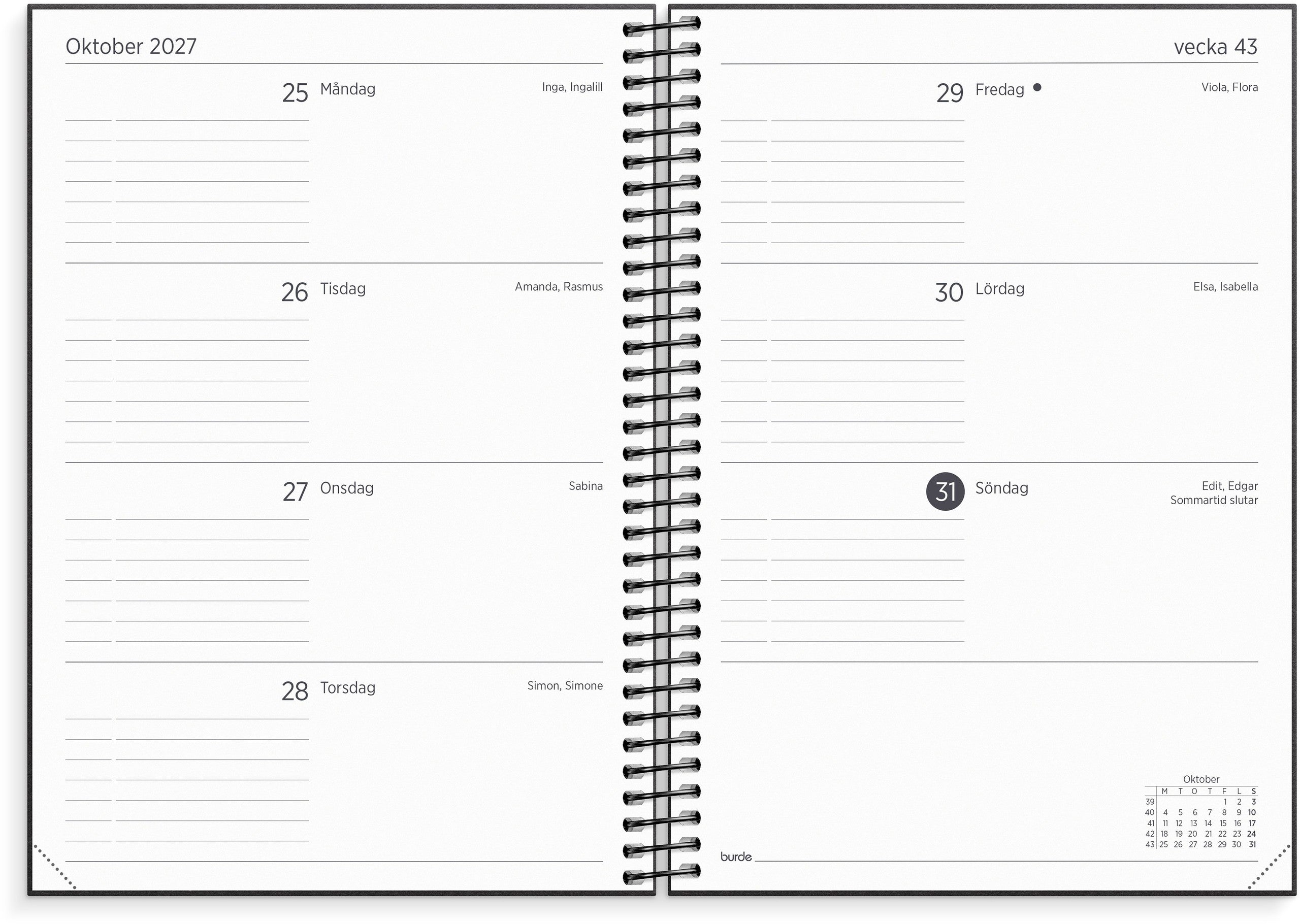 Organizer & Notes 2027 svart