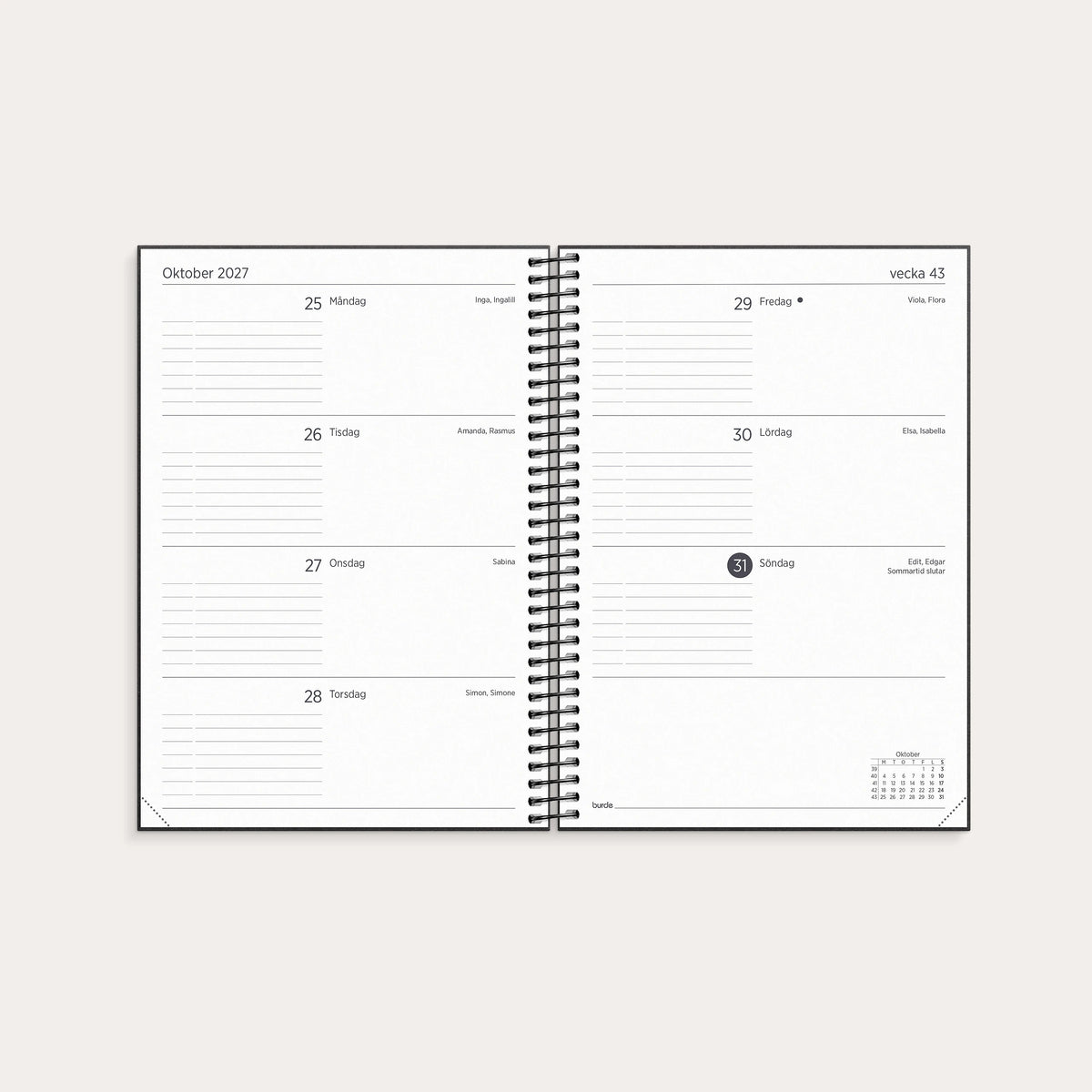 Organizer & Notes 2027 svart