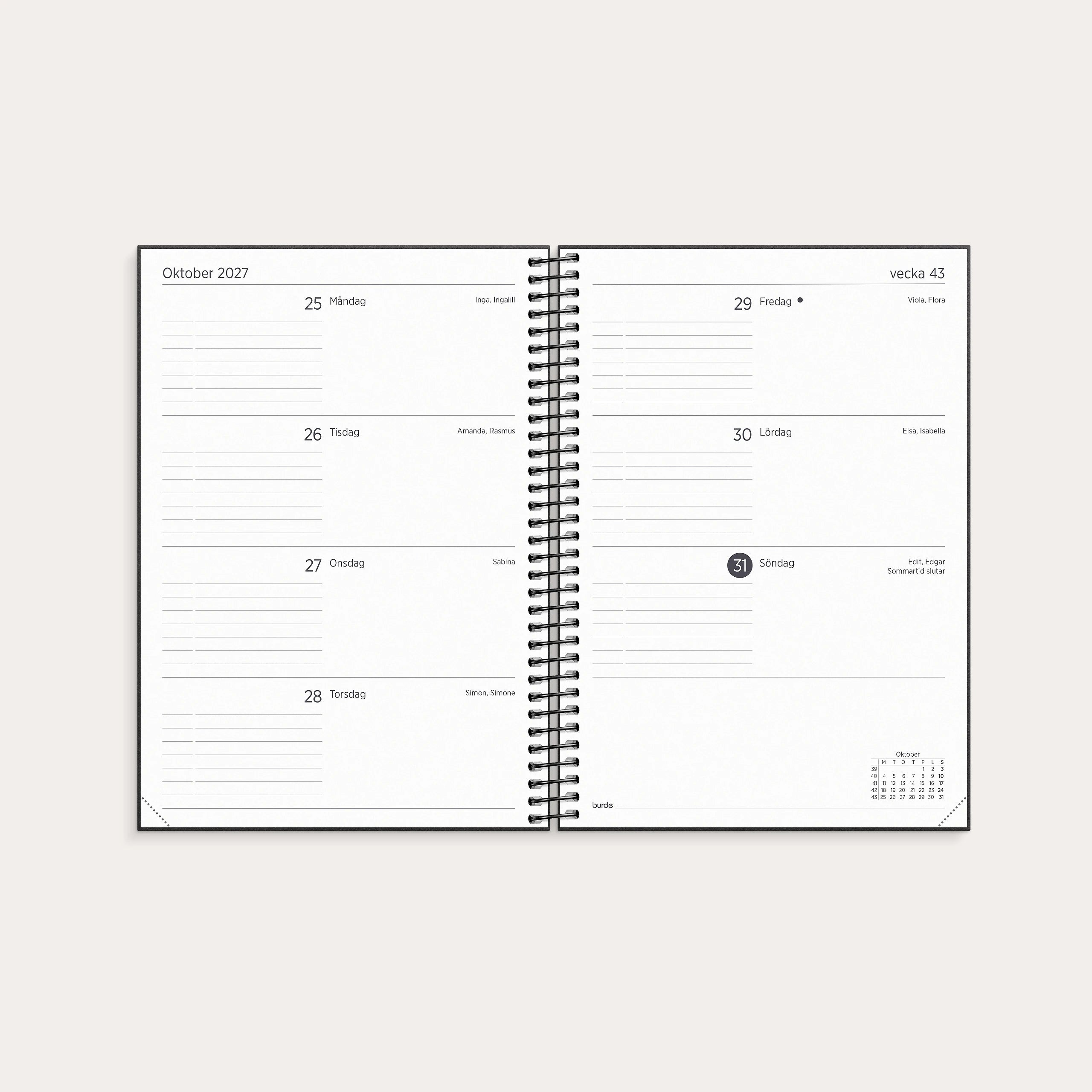 Organizer & Notes 2027 svart
