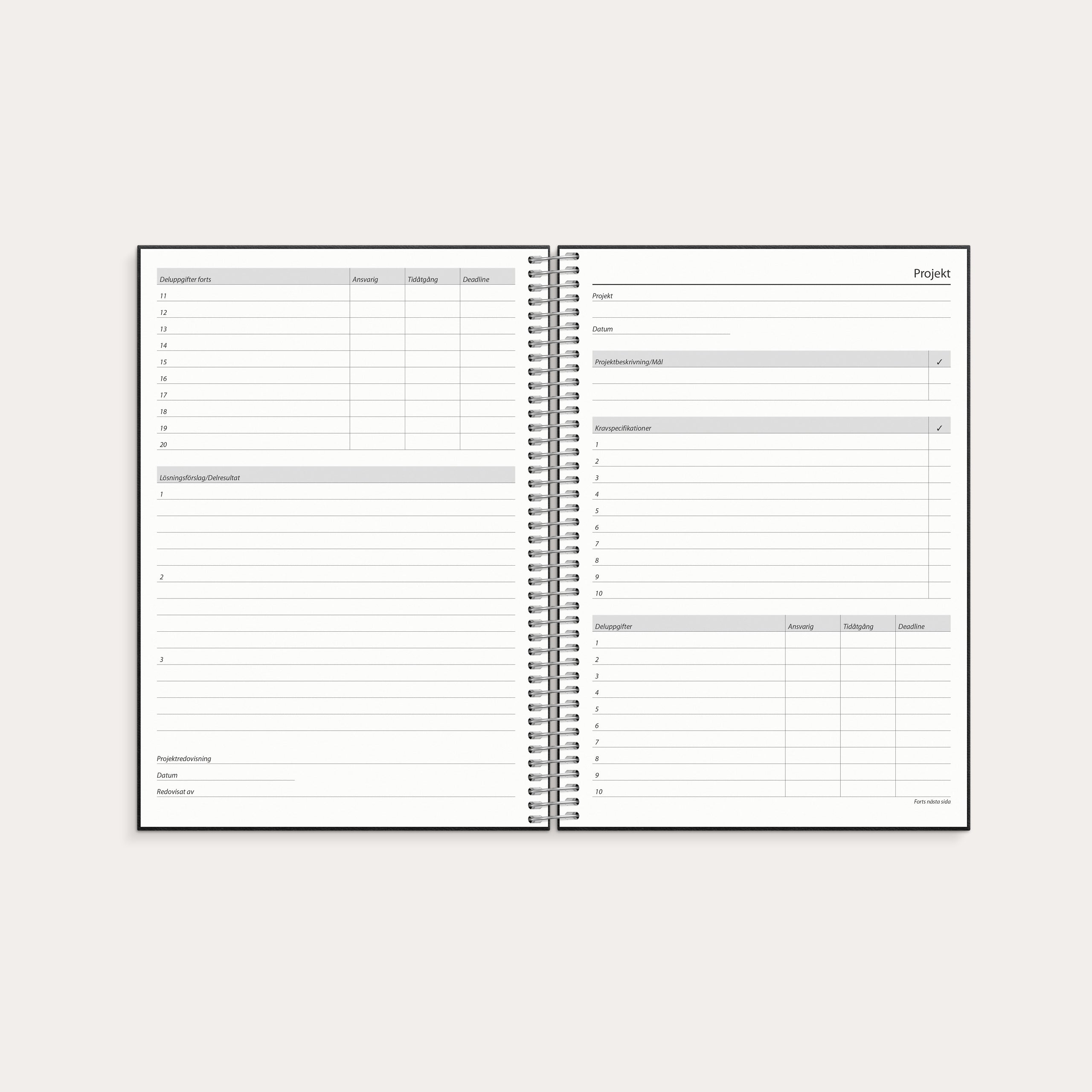 Kalender 2026 Business VIP svart konstläder