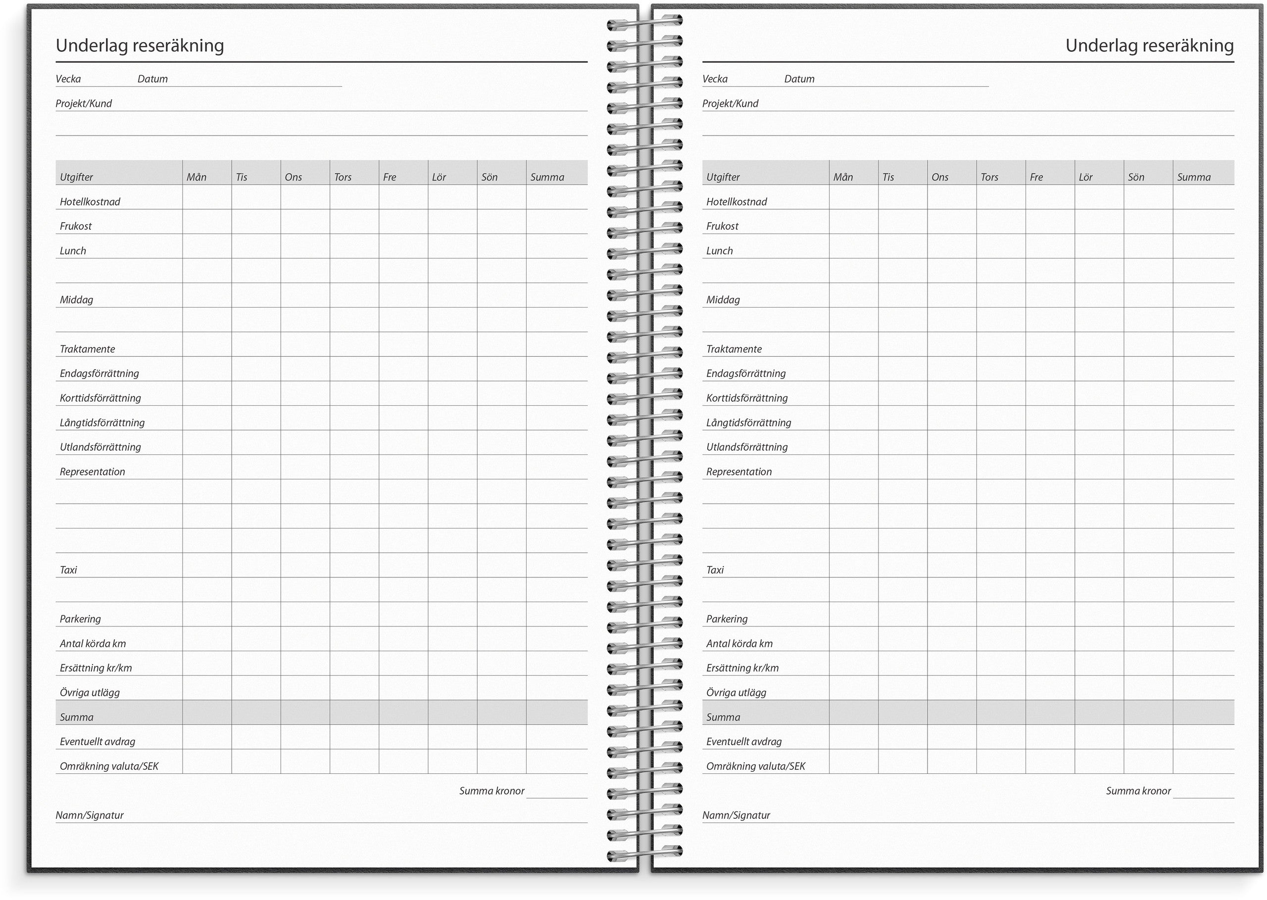 Kalender 2027 Business VIP svart konstläder
