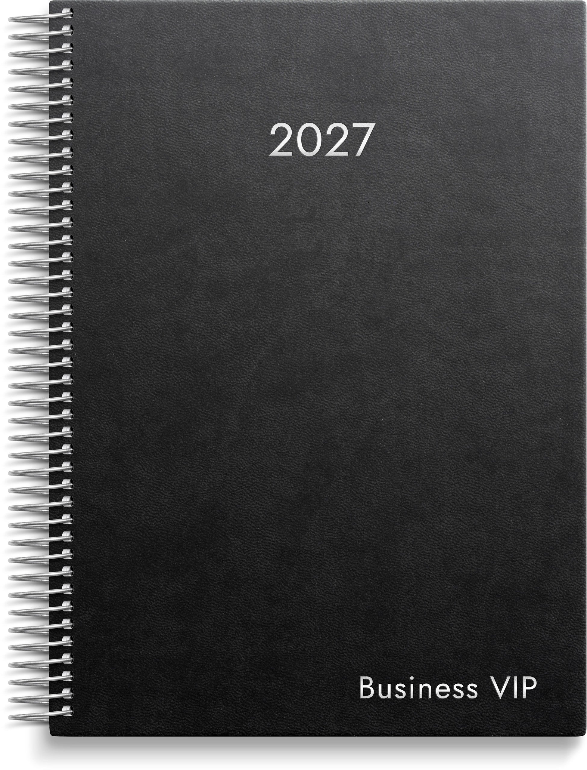 Kalender 2027 Business VIP svart konstläder