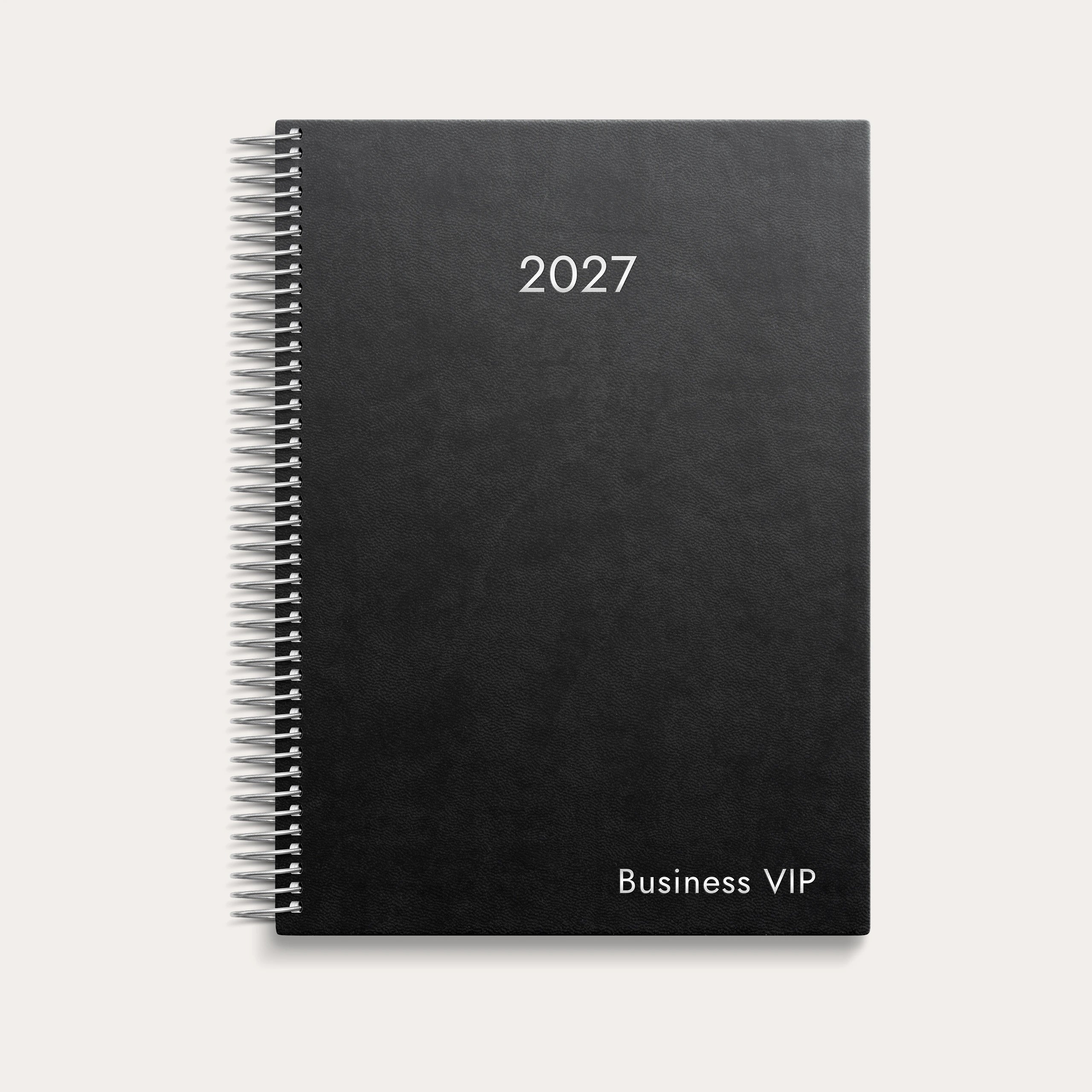Kalender 2027 Business VIP svart konstläder