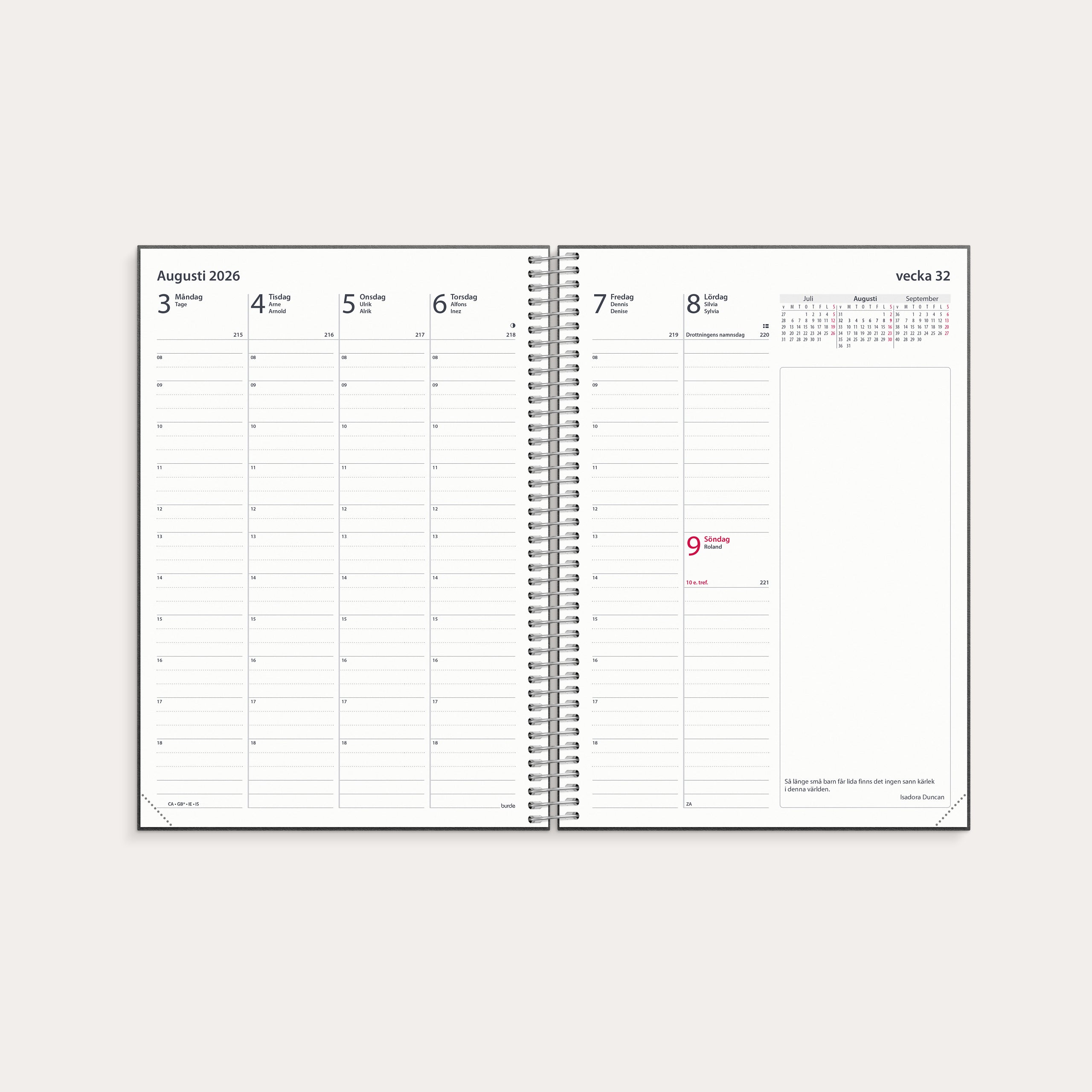 Kalender 2026 Business VIP refill