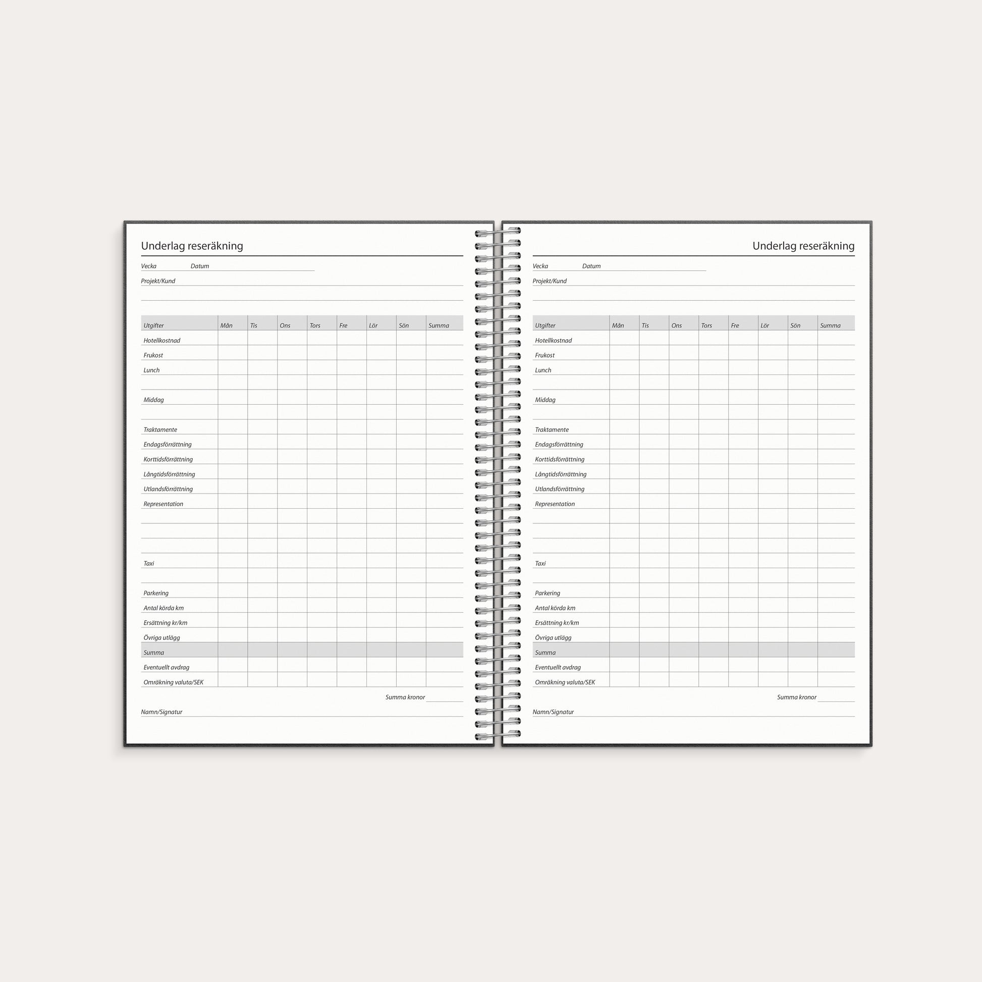 Kalender 2026 Business VIP refill – detail view
