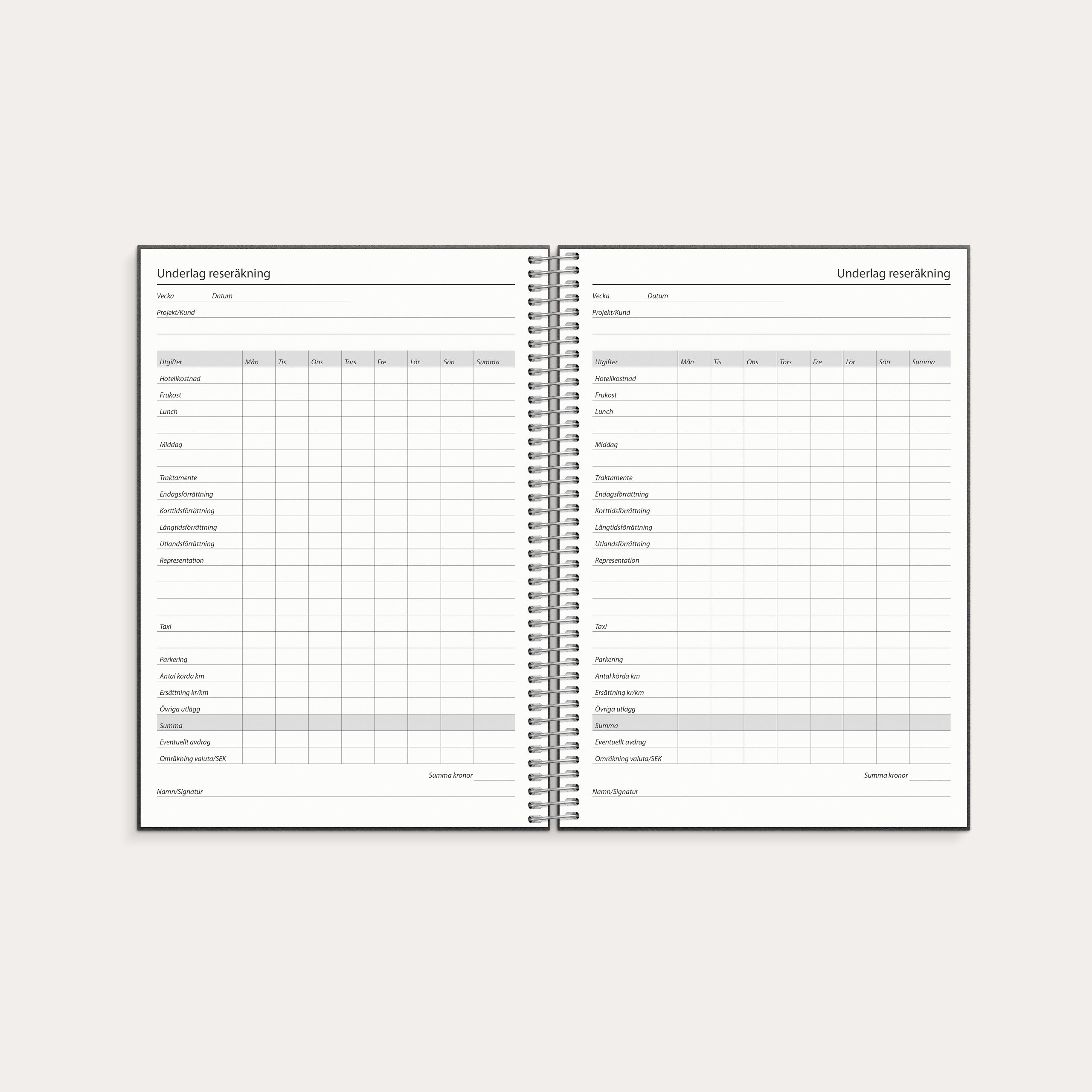 Kalender 2026 Business VIP refill – detail view